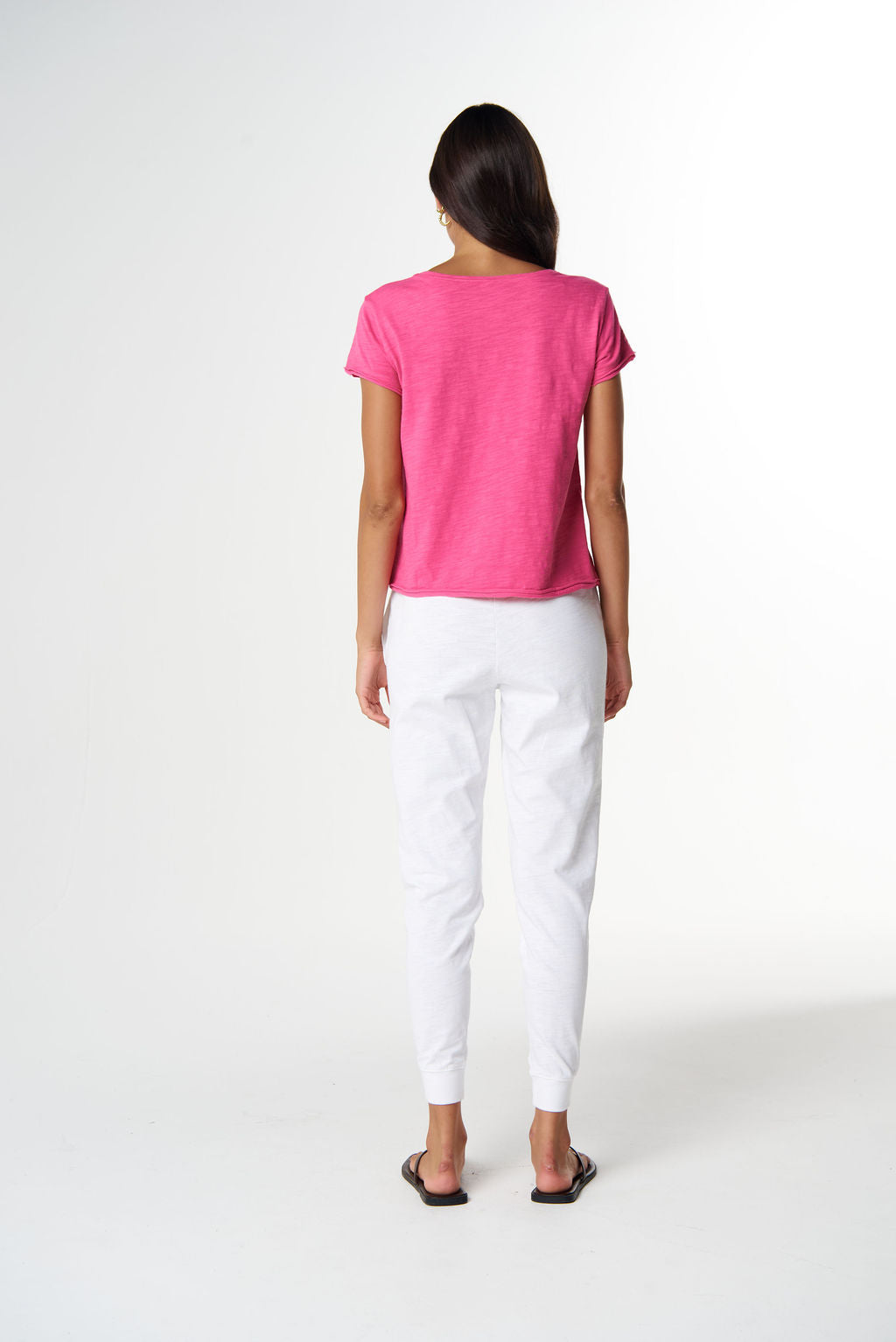 Cloth+Paper+Scissors The Front Split Tee - Carmine Rose