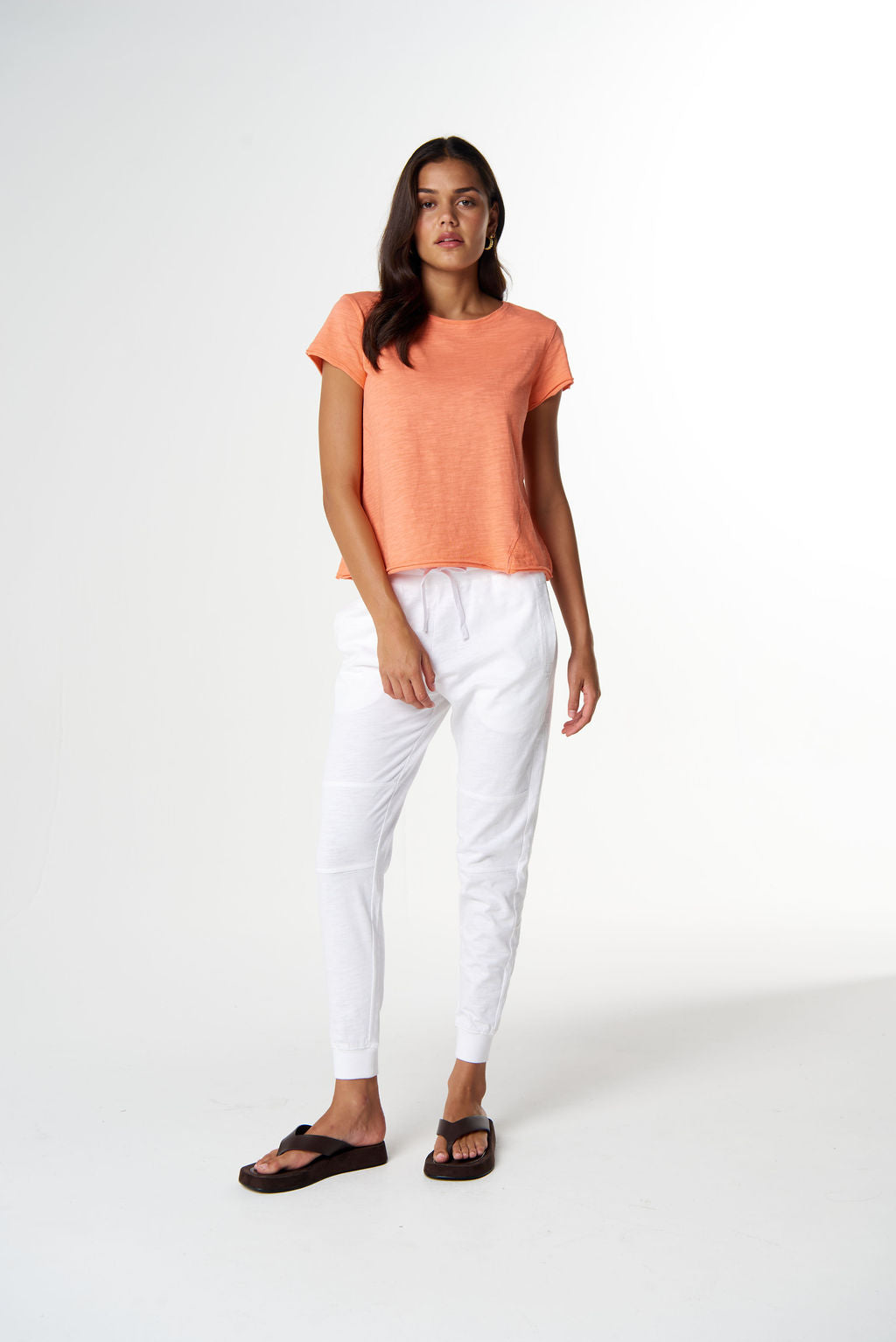 Cloth+Paper+Scissors The Front Split Tee - Peach