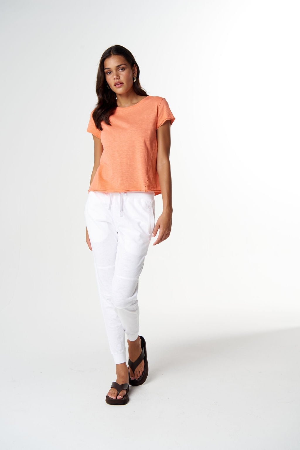 Cloth+Paper+Scissors The Front Split Tee - Peach