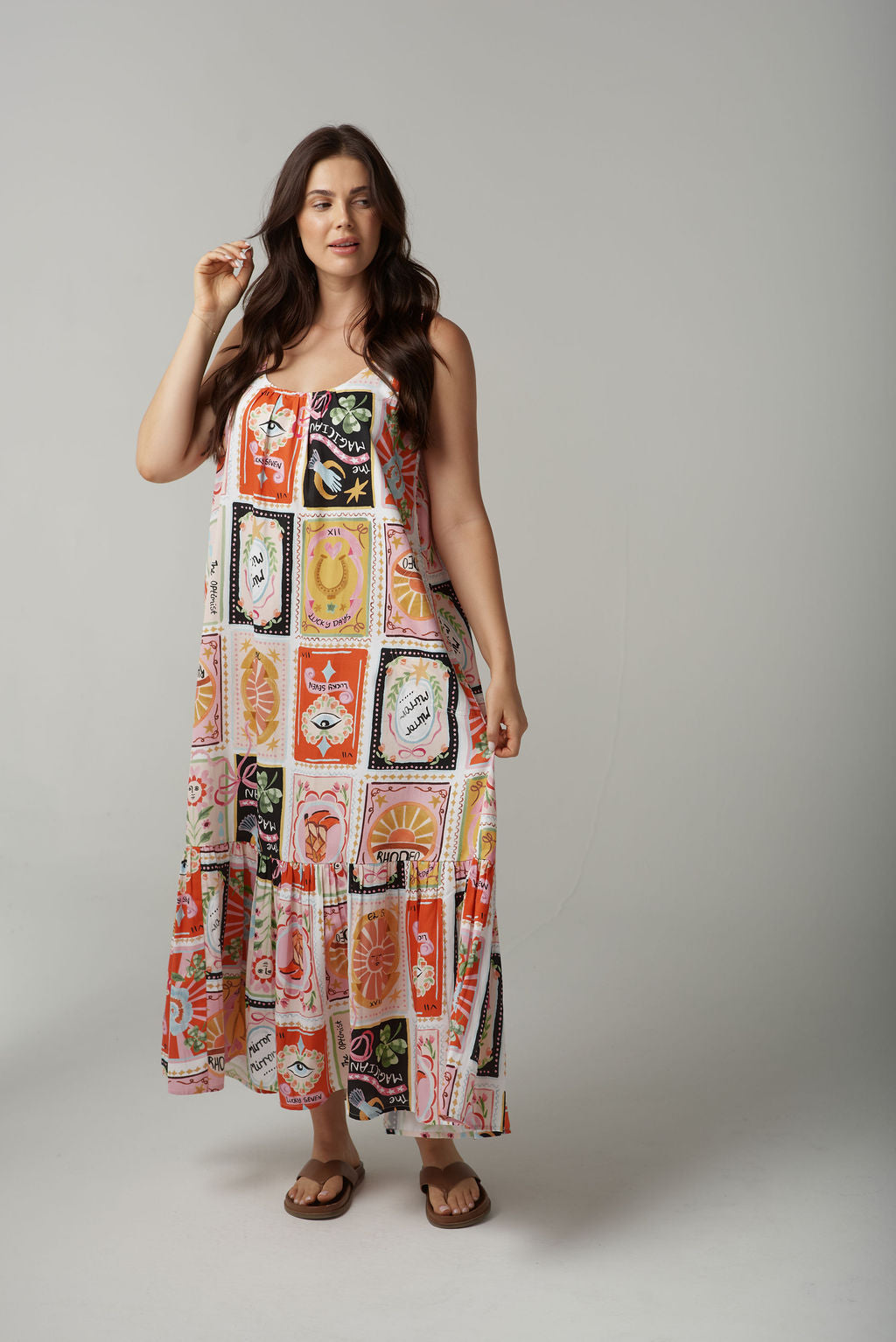 Cloth+Paper+Scissors Rodeo Print Maxi Belted Sundress