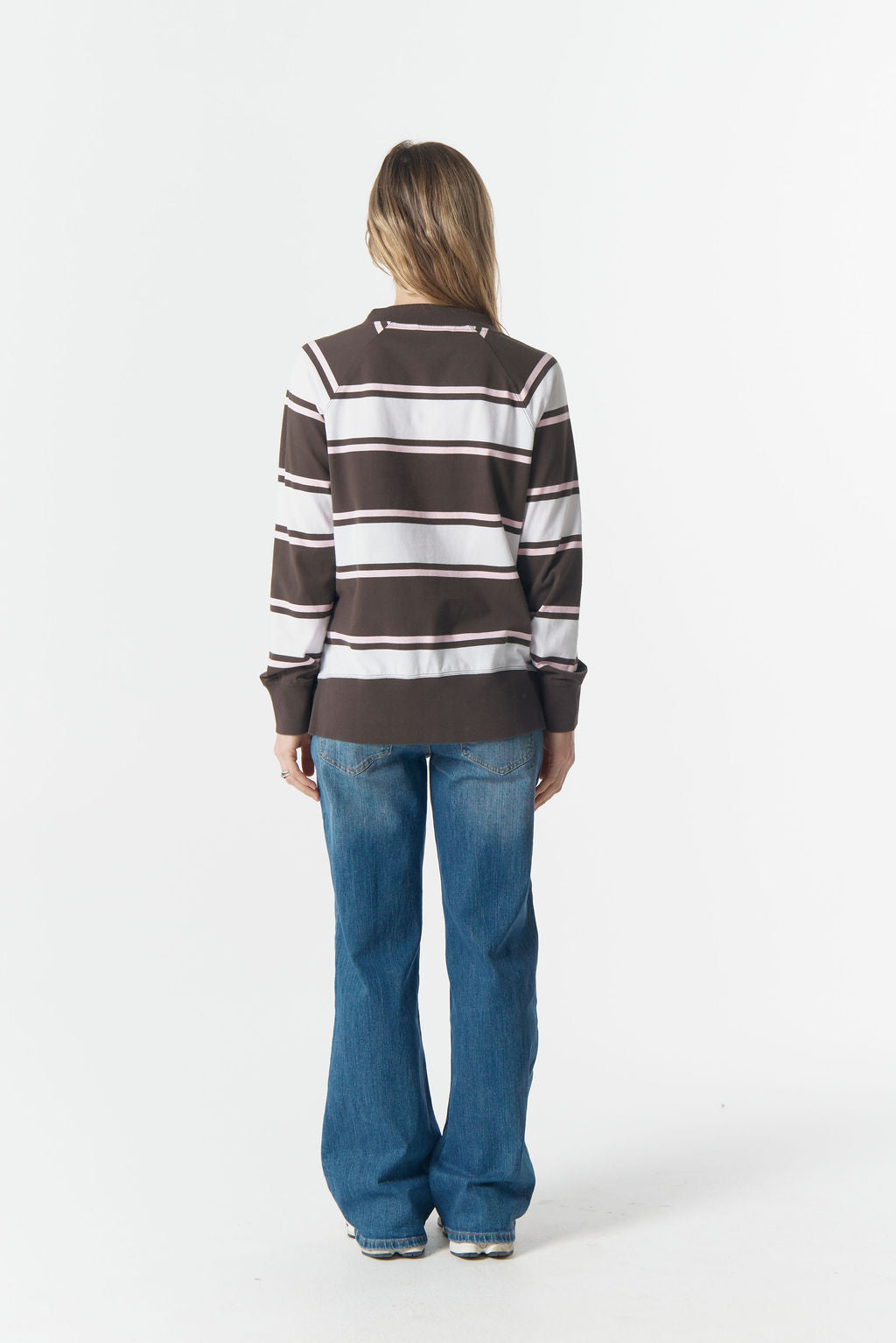 Cloth+Paper+Scissors Rugby Club V Neck Sweater - Chocolate Torte
