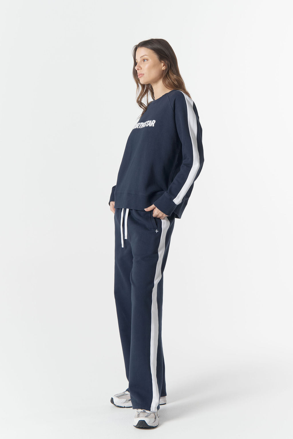 Cloth+Paper+Scissors Tracker North Star Sweater - Parisian Navy/White