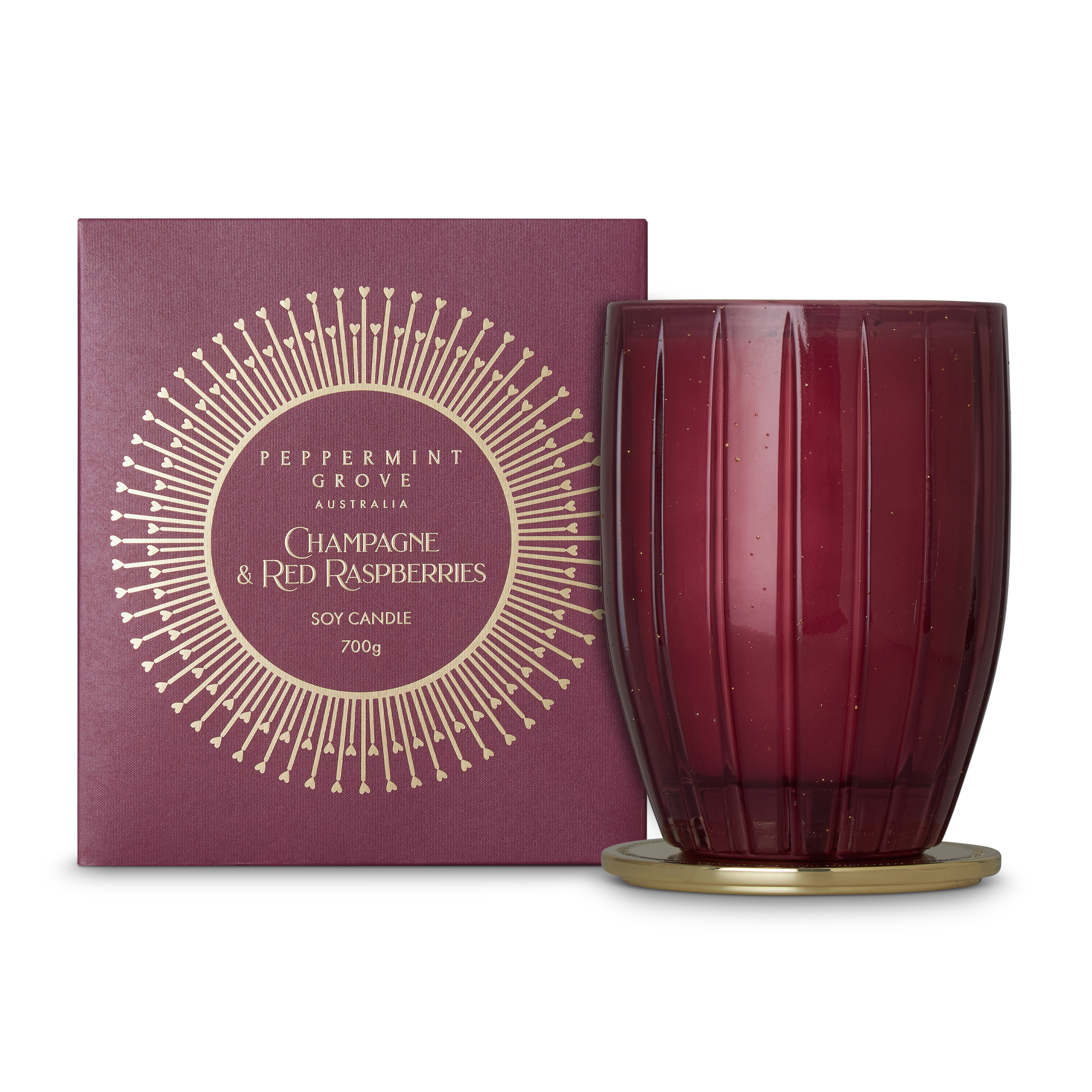 Peppermint Grove Champagne & Red Raspberries Soy Candle 700g