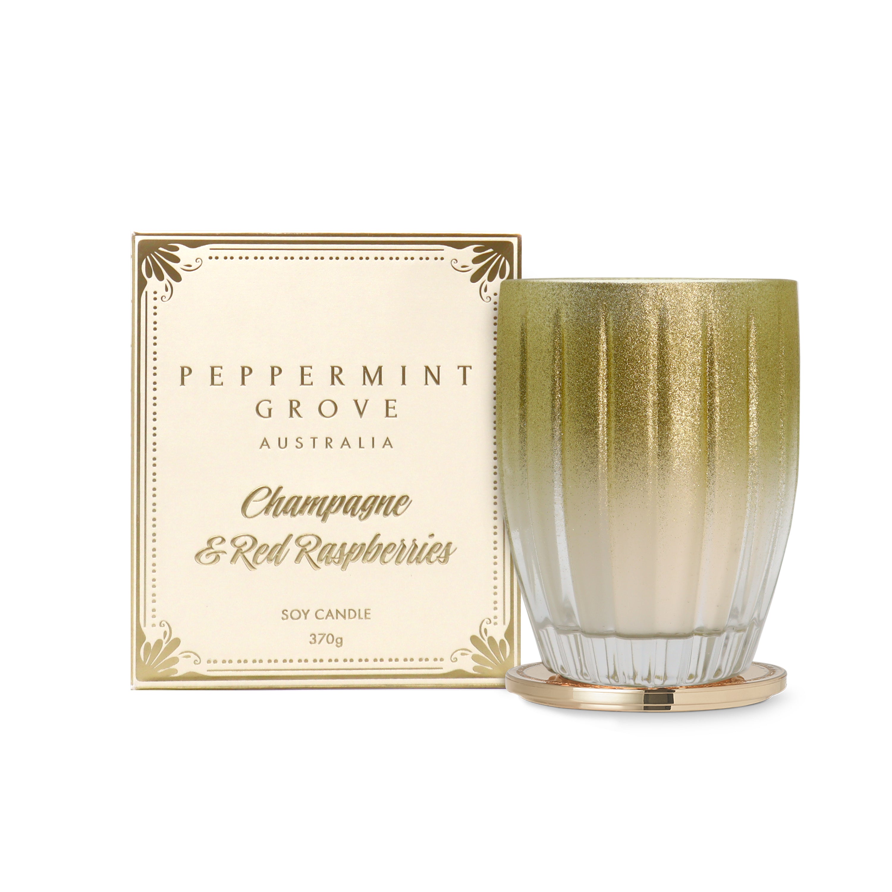 Peppermint Grove Champagne & Red Raspberries Large Candle 370g