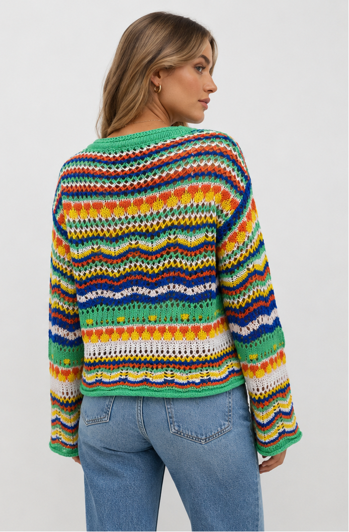 Smaibulun Rainbow Knit Cardi – Green/Multi