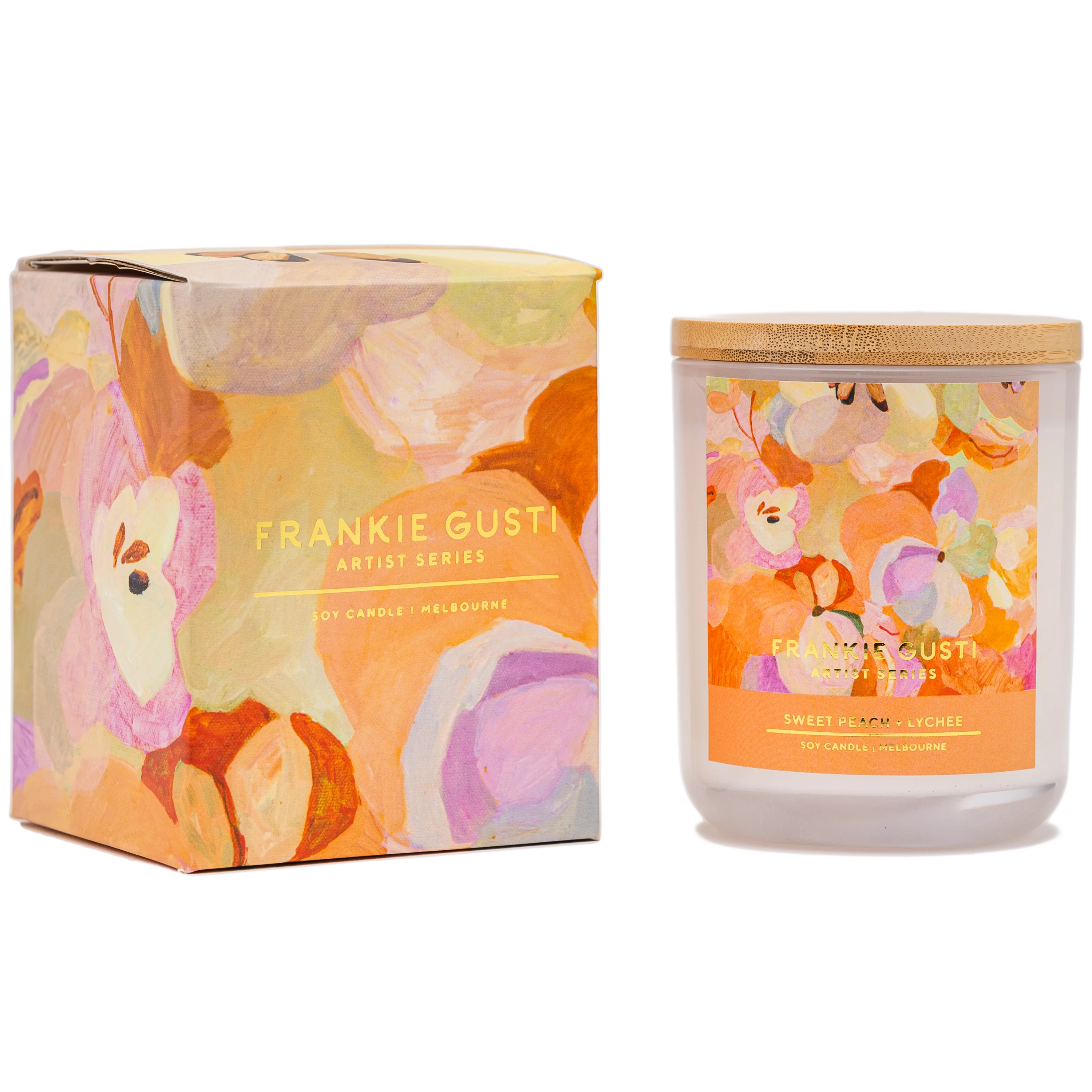 Frankie Gusti Sweet Peach & Lychee | Jade Fisher | Artist Series Candle