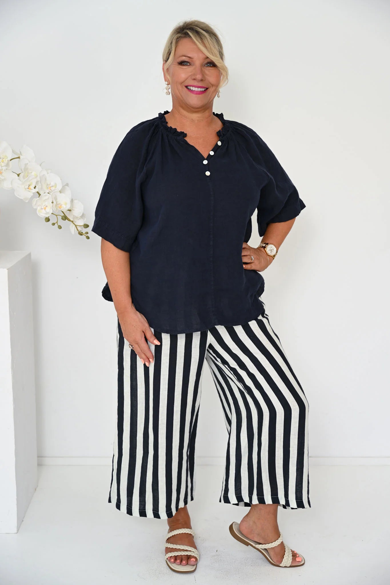 Donna Donna Maxine Top - Navy