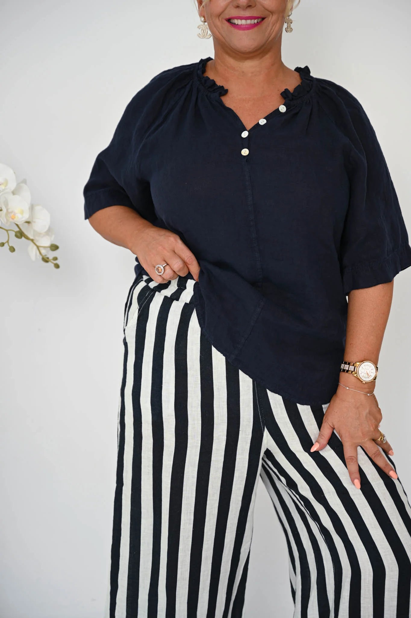Donna Donna Maxine Top - Navy