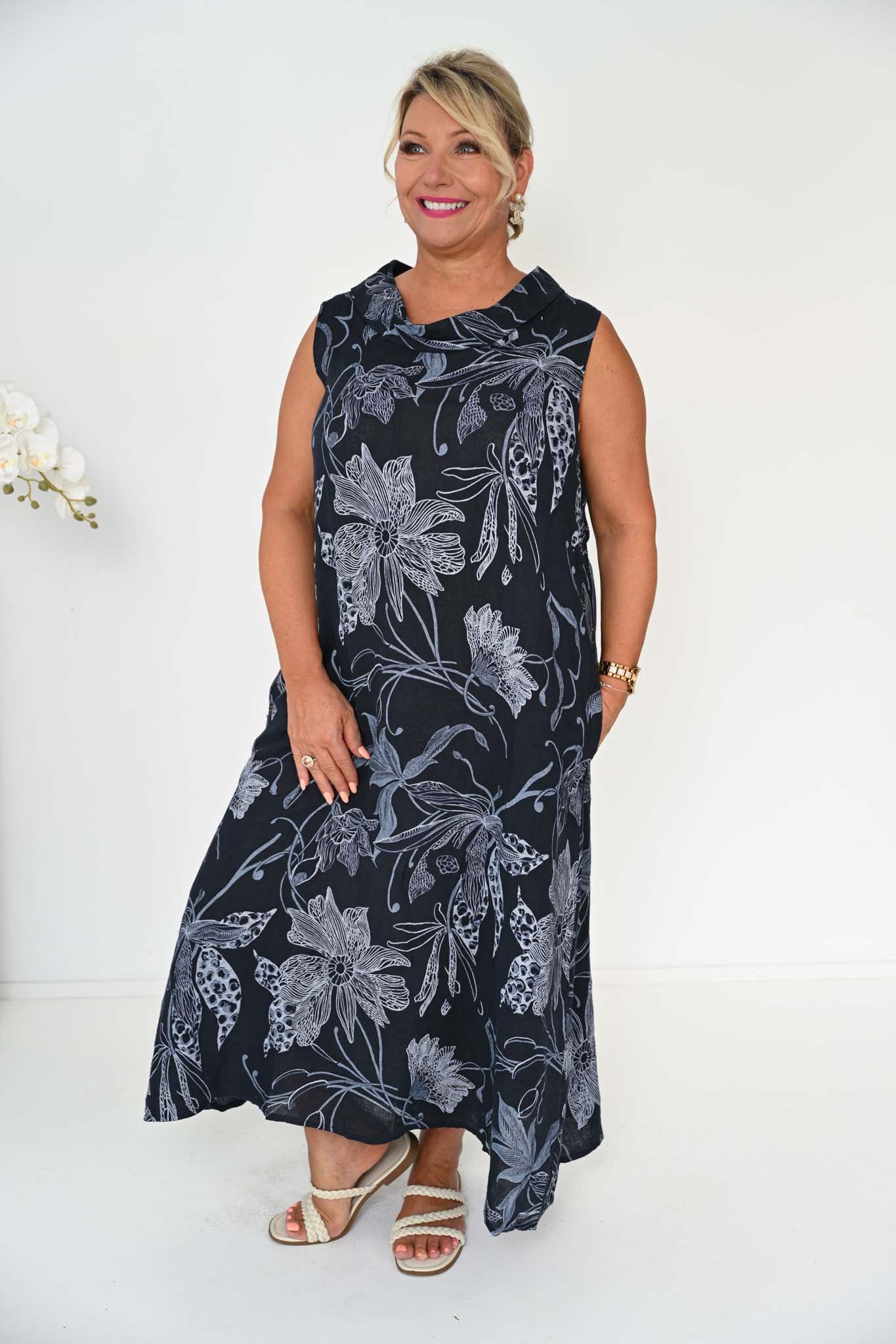 Donna Donna Rani Dress - Navy