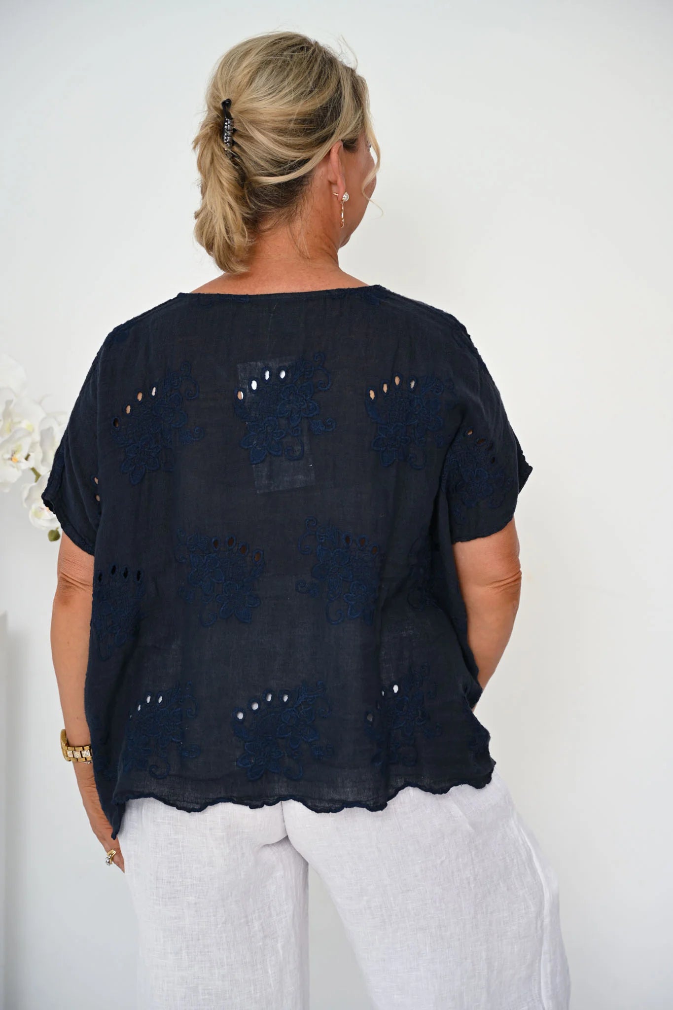 Donna Donna Bettina Top - Navy