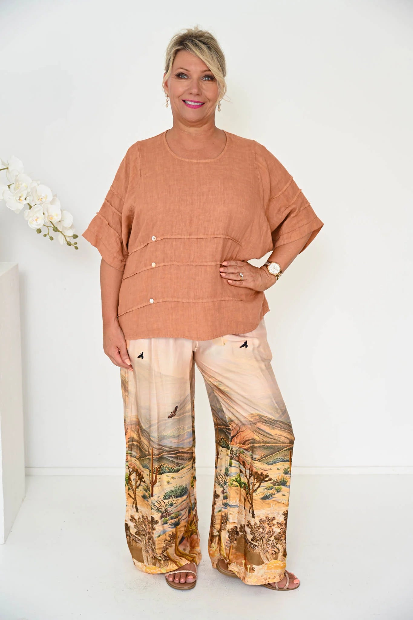 Donna Donna Verte Top - Cinnamon