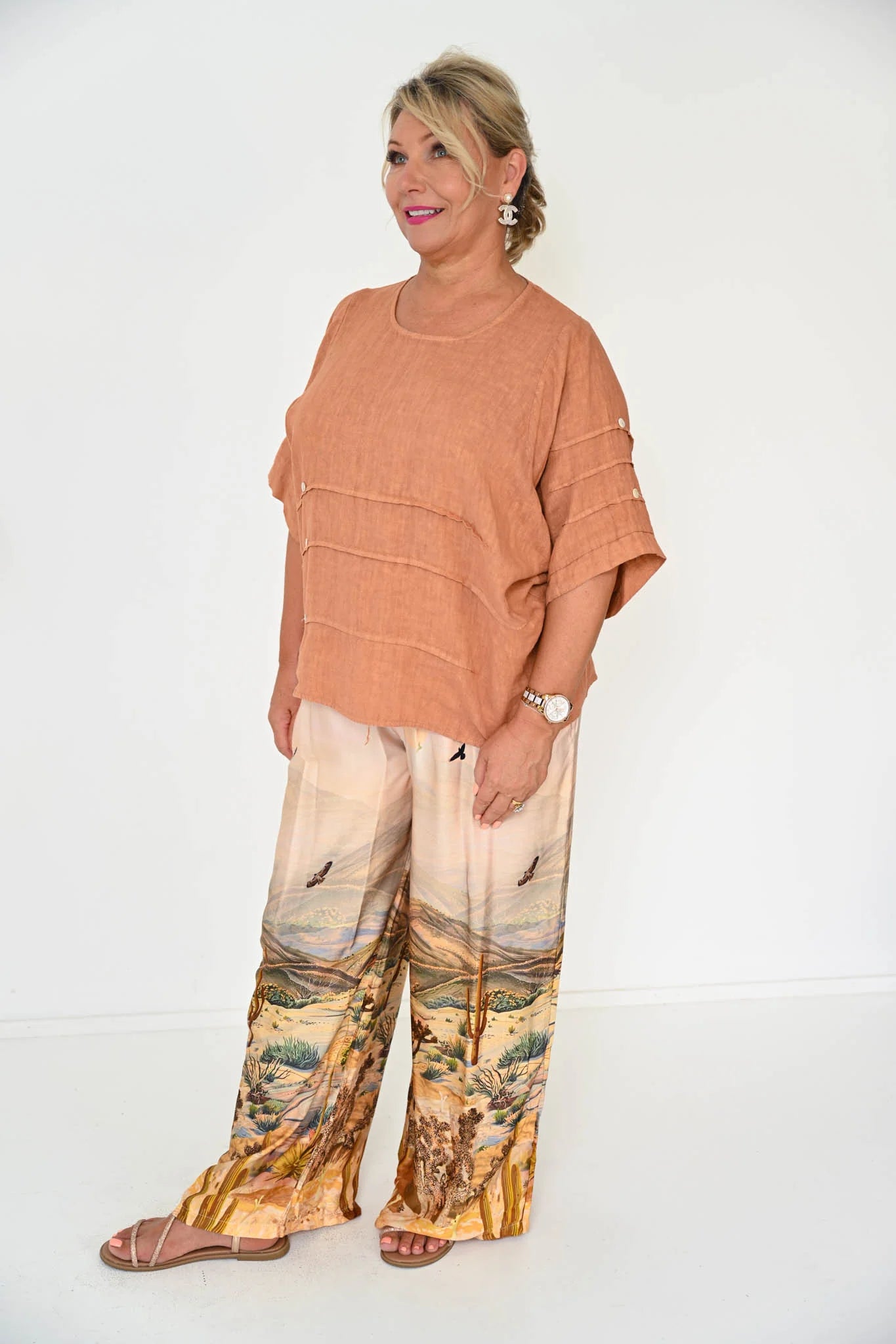 Donna Donna Verte Top - Cinnamon