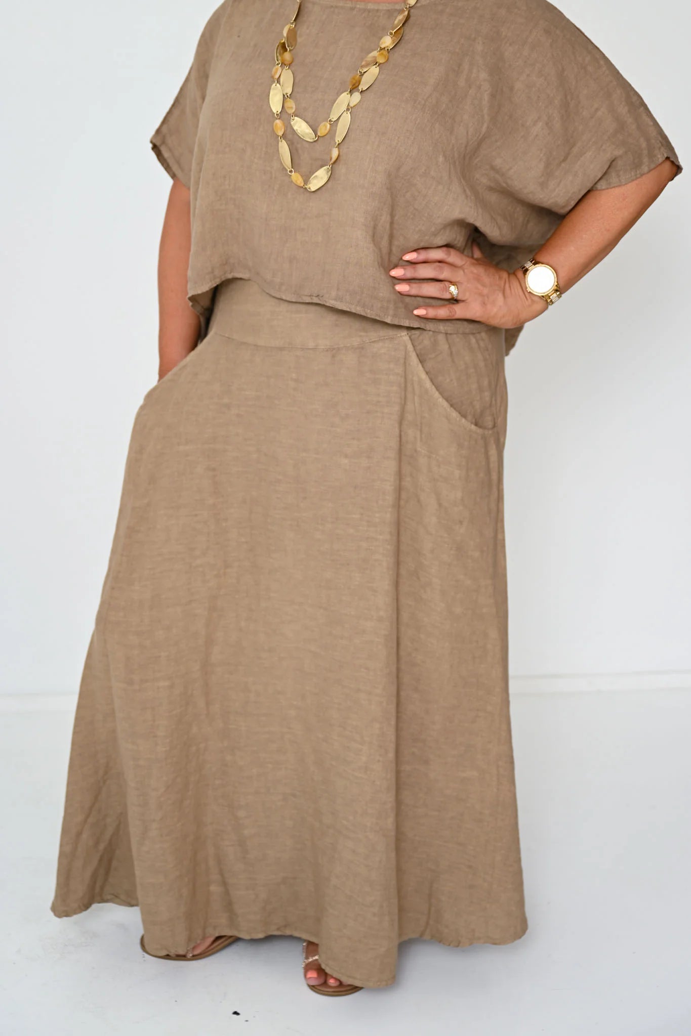 Donna Donna Verde Skirt - Camel