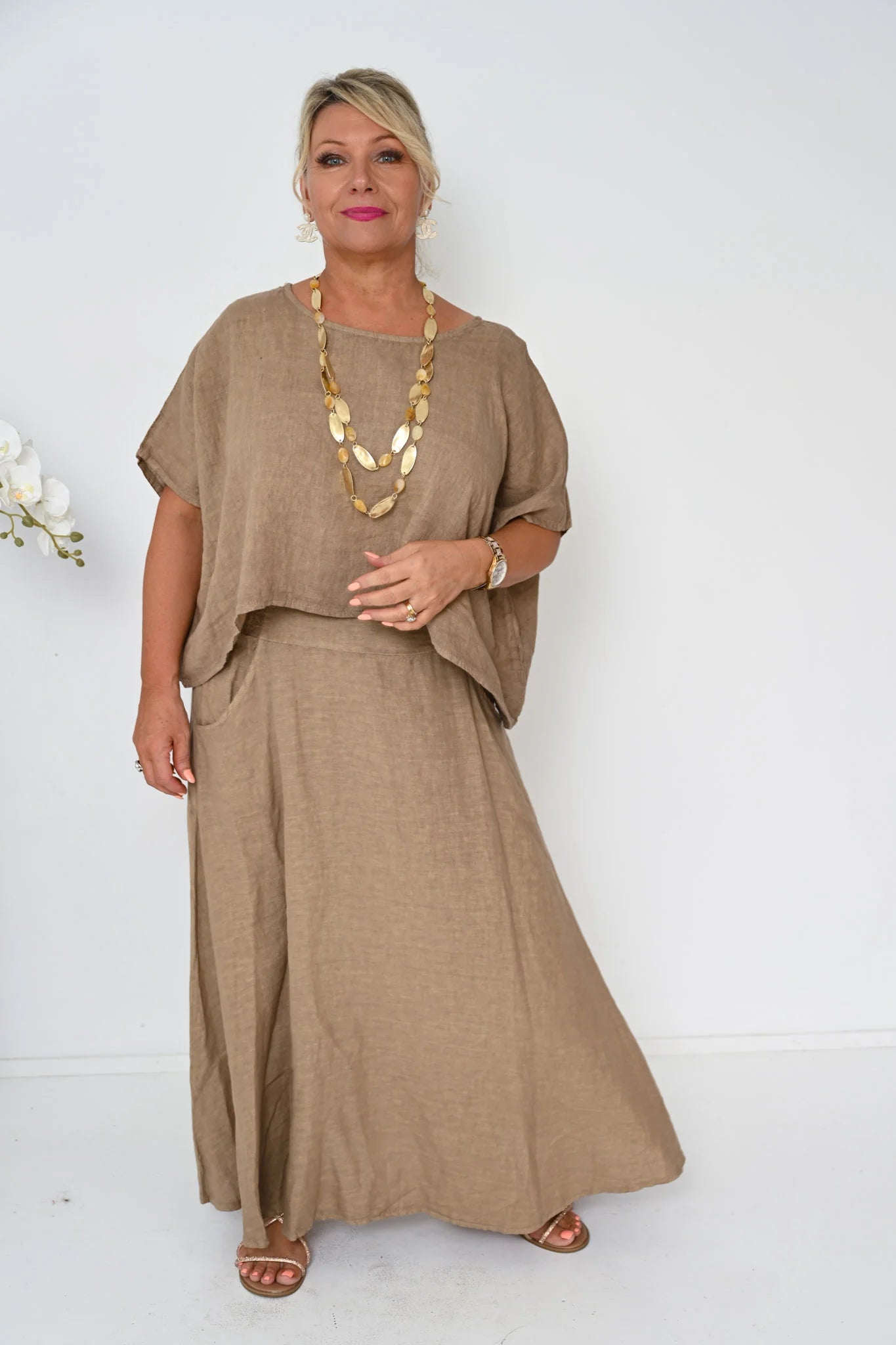 Donna Donna Verde Skirt - Camel