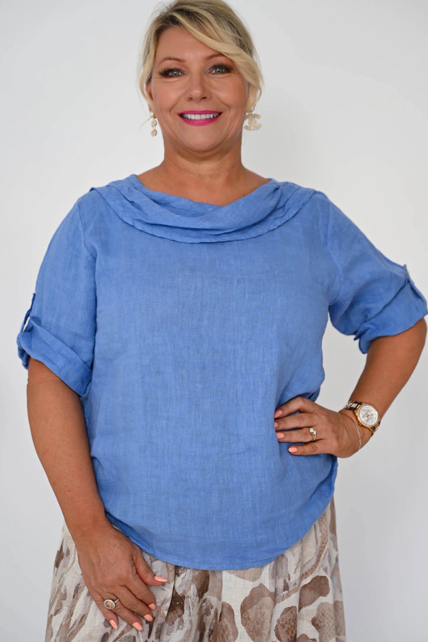 Donna Donna Hepburn Top - Azzuro