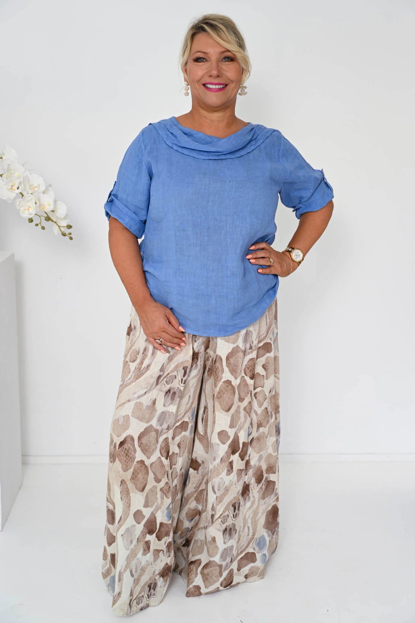 Donna Donna Hepburn Top - Azzuro