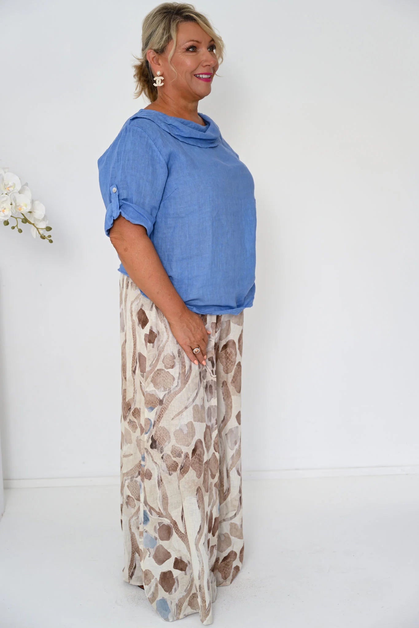 Donna Donna Hepburn Top - Azzuro