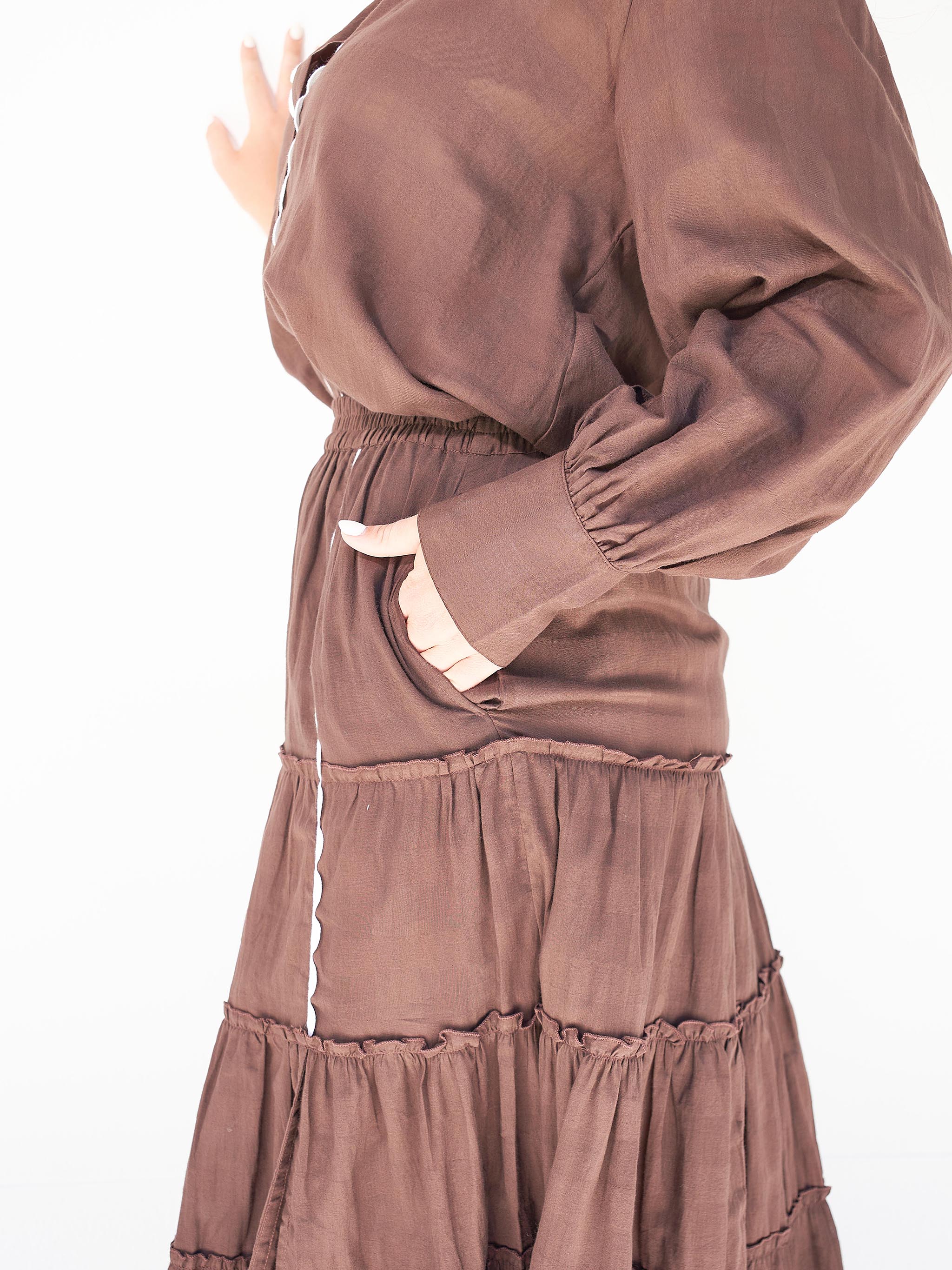 Collectivo Victoria Skirt - Choco Dobby