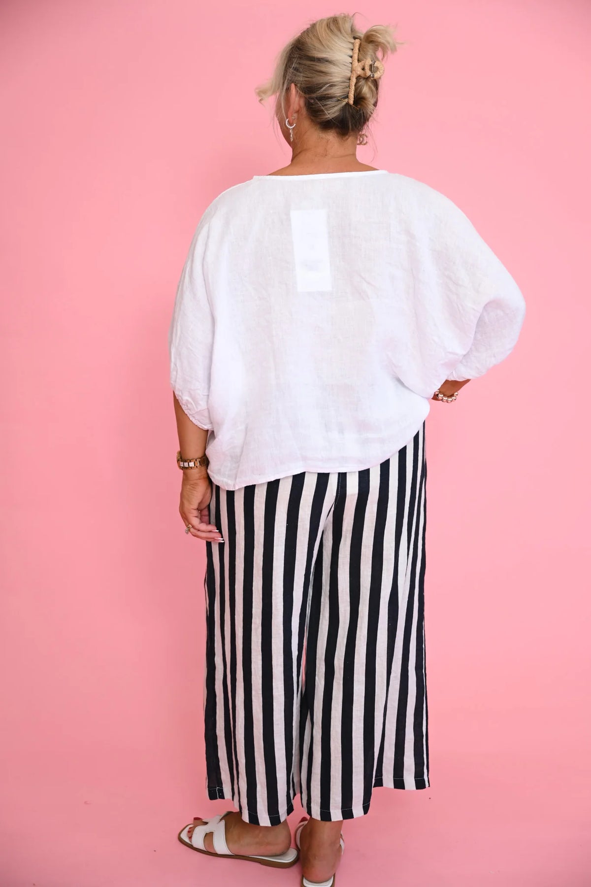Donna Donna Poppy Pant - Navy Stripe