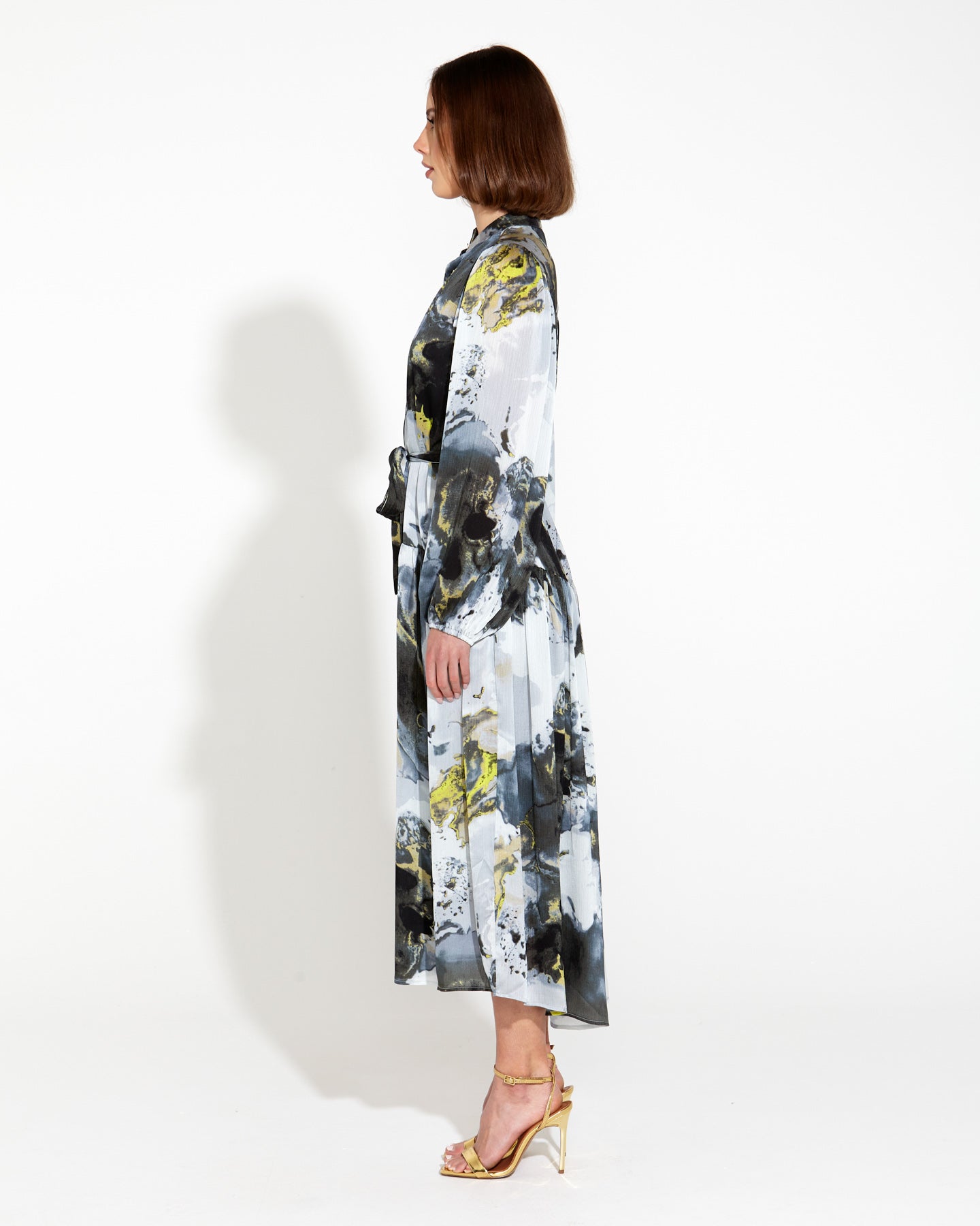 Fate+Becker Transfixed Midi Duster Shirt - Marble