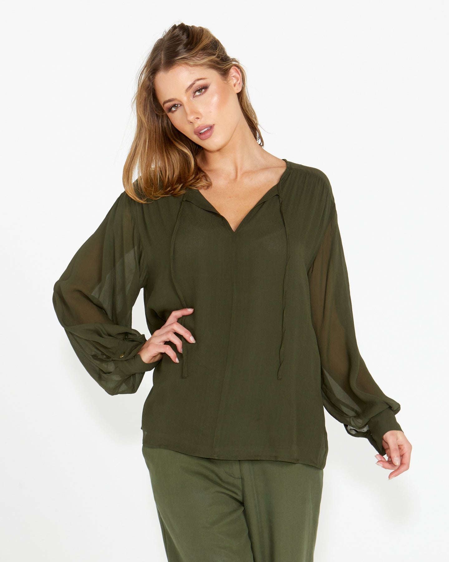 Fate+Becker Honest Boho Blouse - Olive