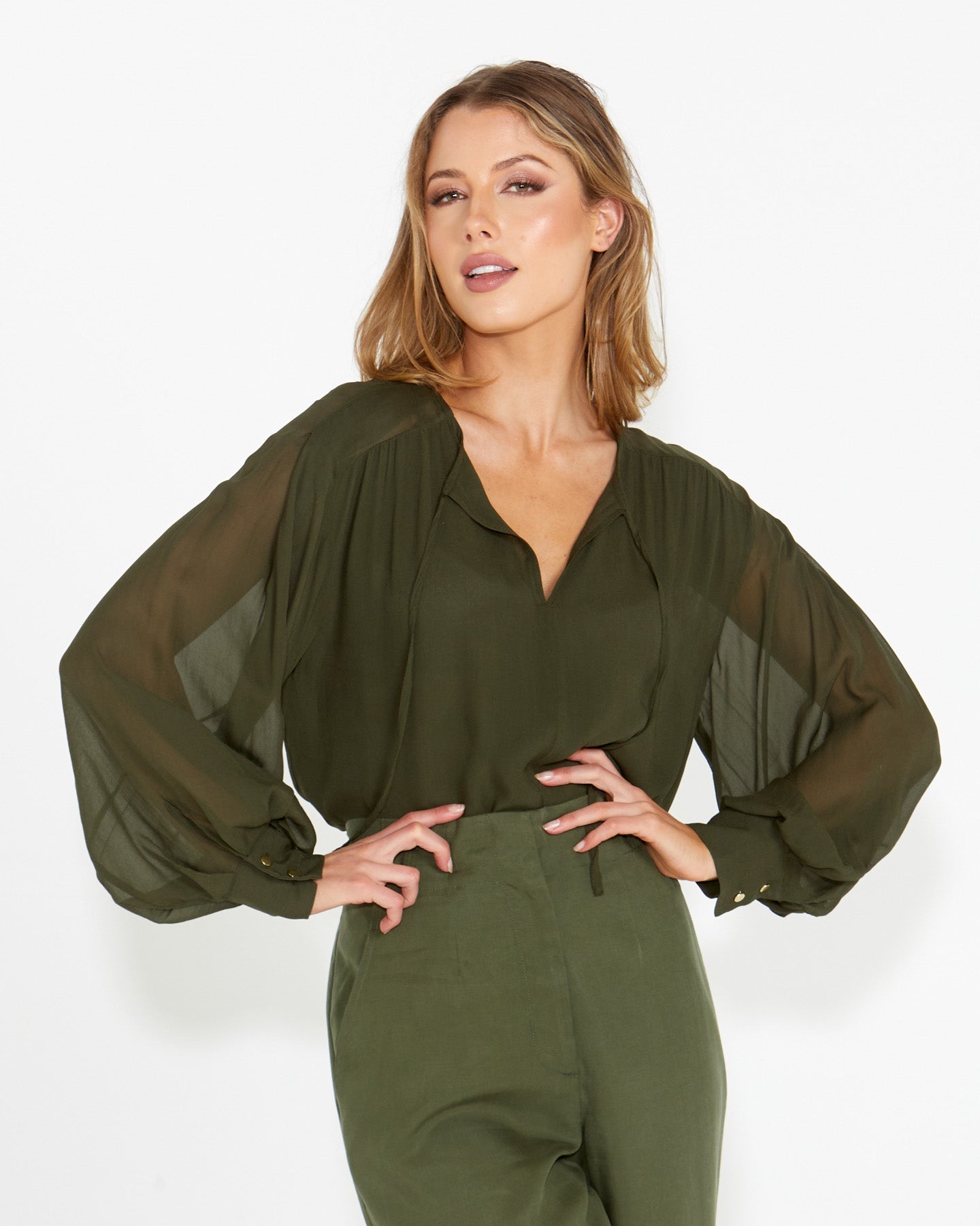 Fate+Becker Honest Boho Blouse - Olive