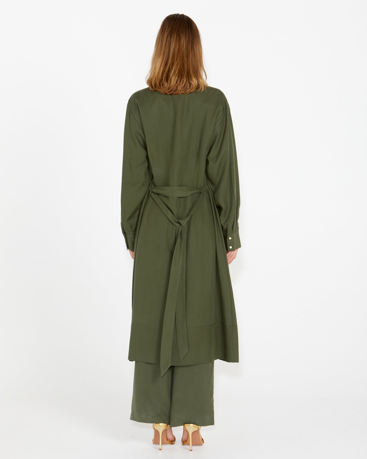 Fate+Becker Alter Ego Duster Shirt Dress - Olive