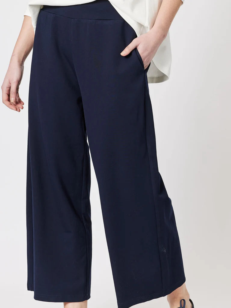 Clarity Kimmy Ponte Wide Leg Pant - Navy