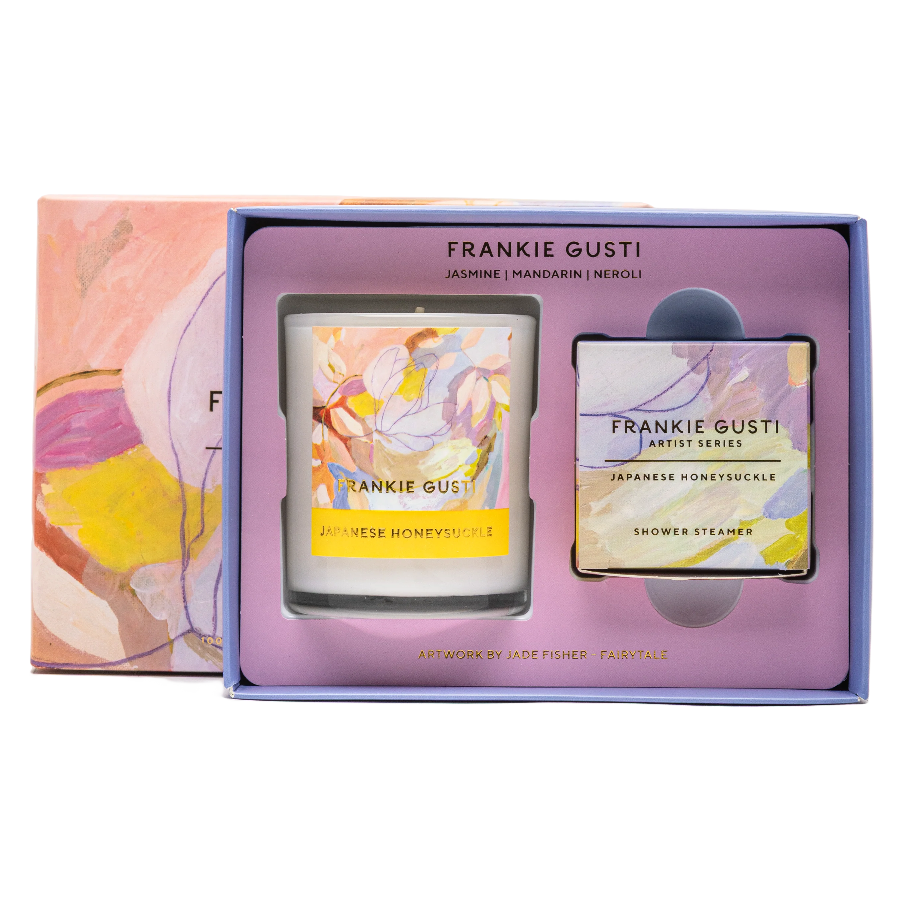 Frankie Gusti Japanese Honeysuckle | Jade Fisher | Artist Series Candle & Steamer Duo