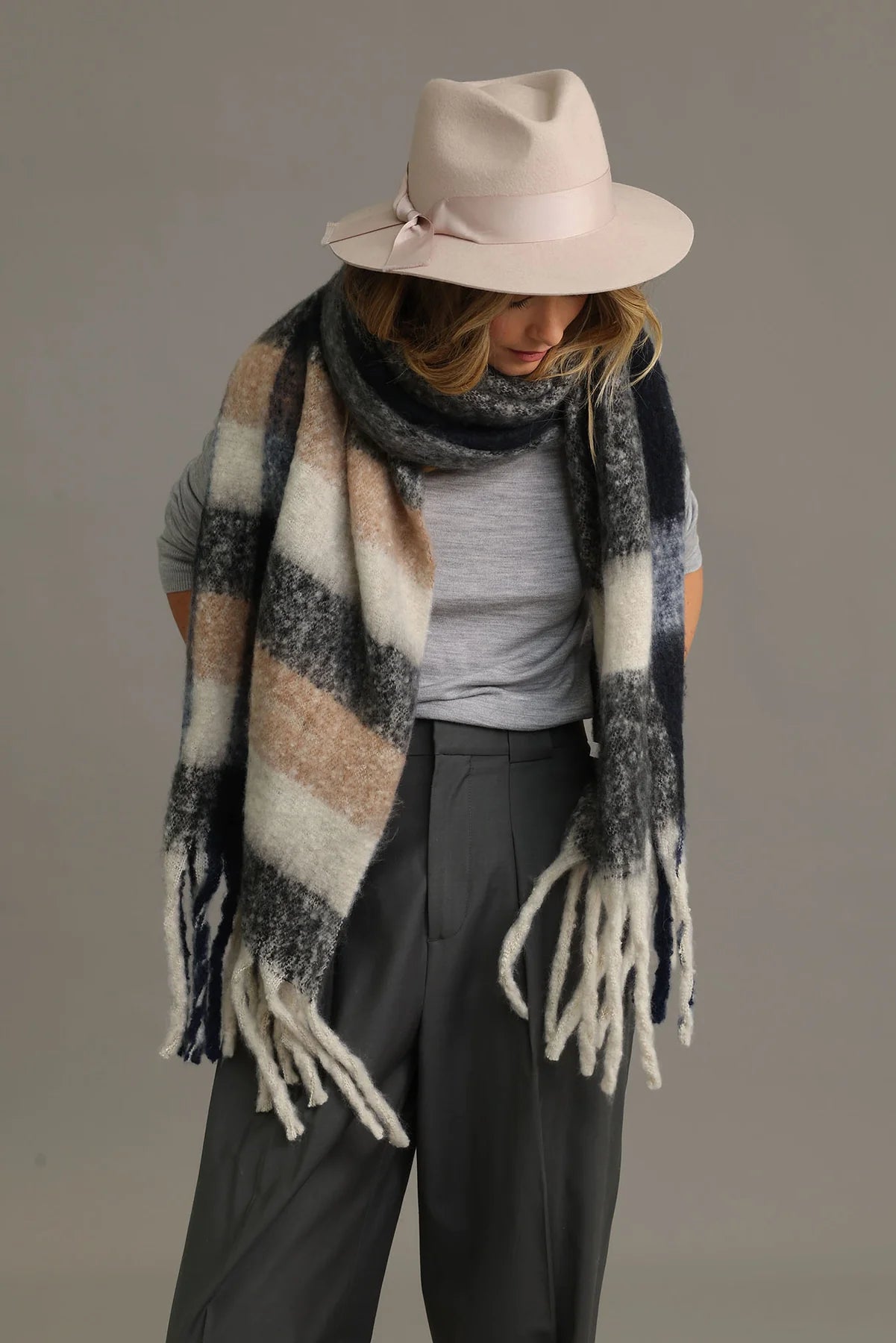 Morgan & Taylor Penelope Wool Felt Fedora - Beige