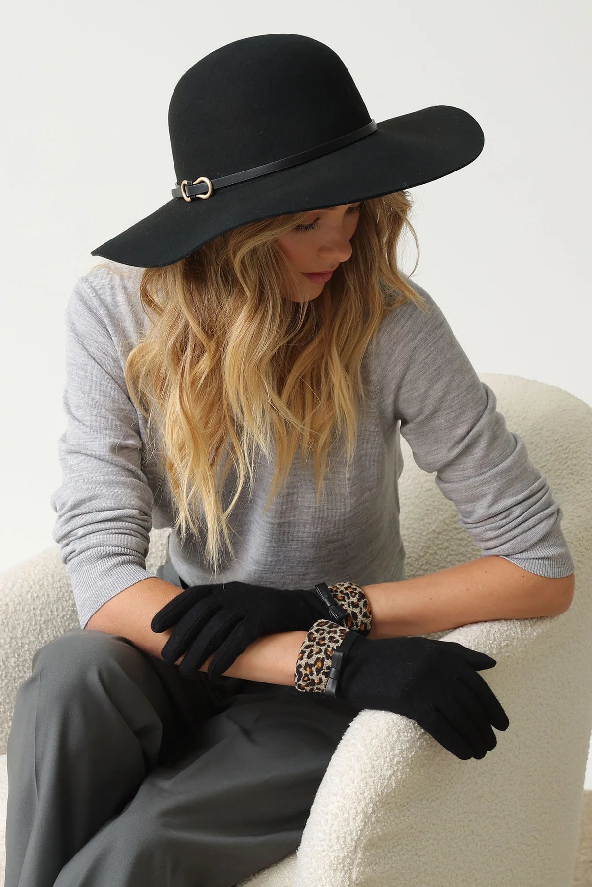 Morgan & Taylor Teagan Wool Felt Floppy - Black