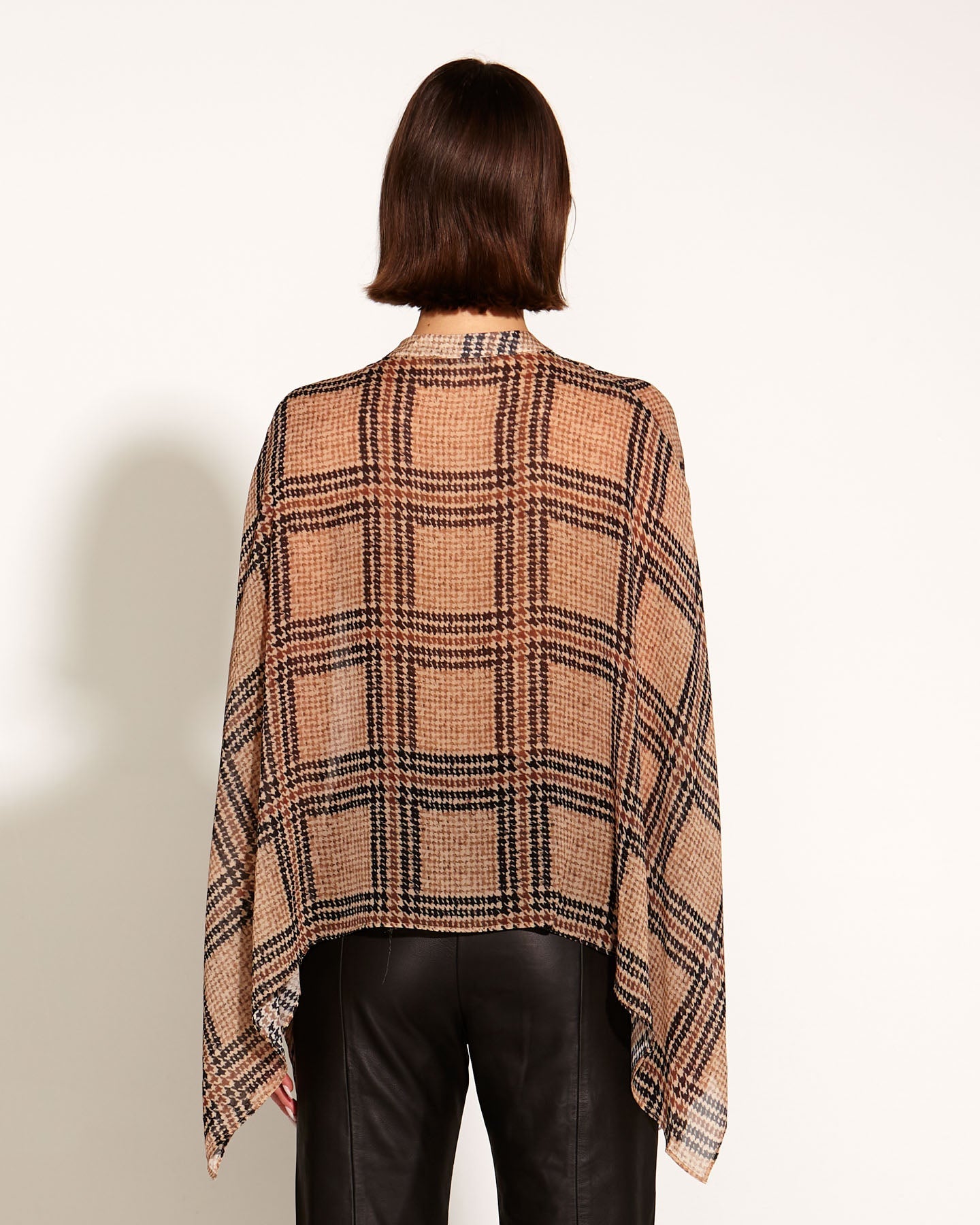 Fate+Becker Something Beautiful Oversized Flowy Blouse - Houndstooth Check