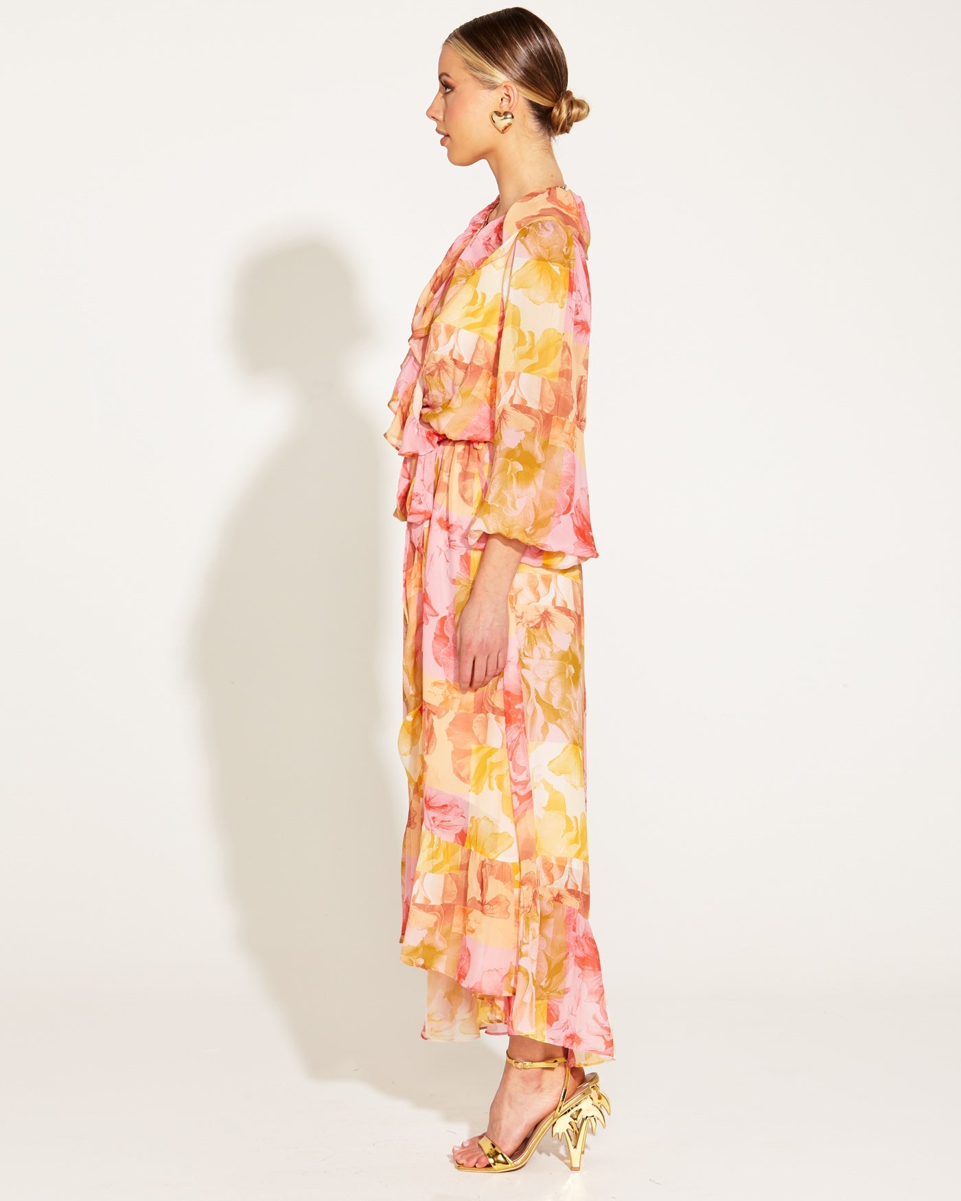 Fate+Becker Earthly Paradise Long Sleeve Wrap Midi Dress - Paradise Floral