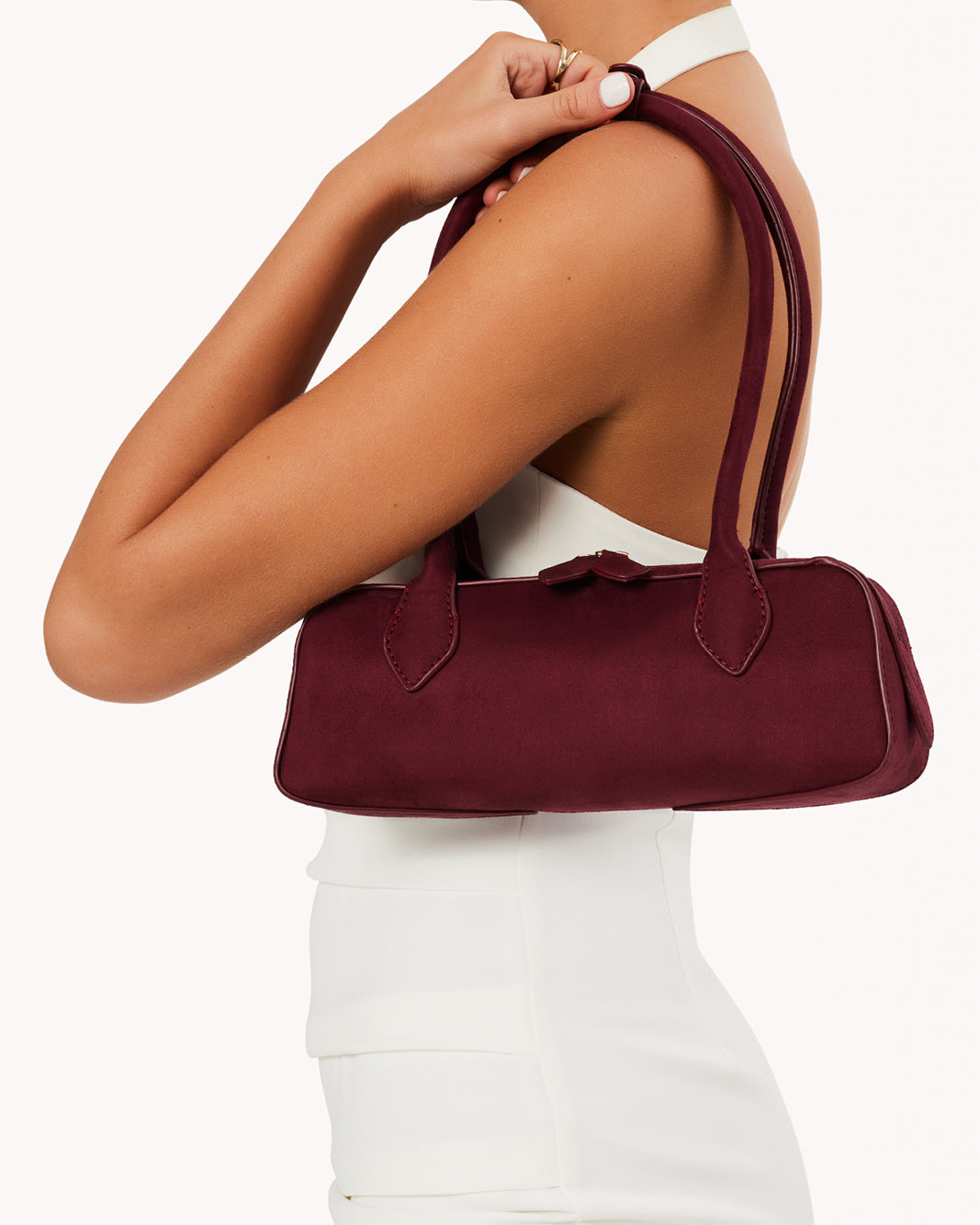 Billini GIA Shoulder Bag - Dark Cherry Suede
