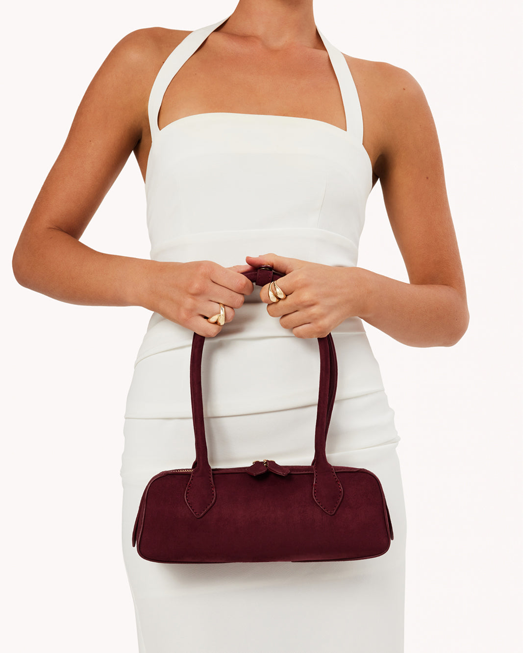 Billini GIA Shoulder Bag - Dark Cherry Suede