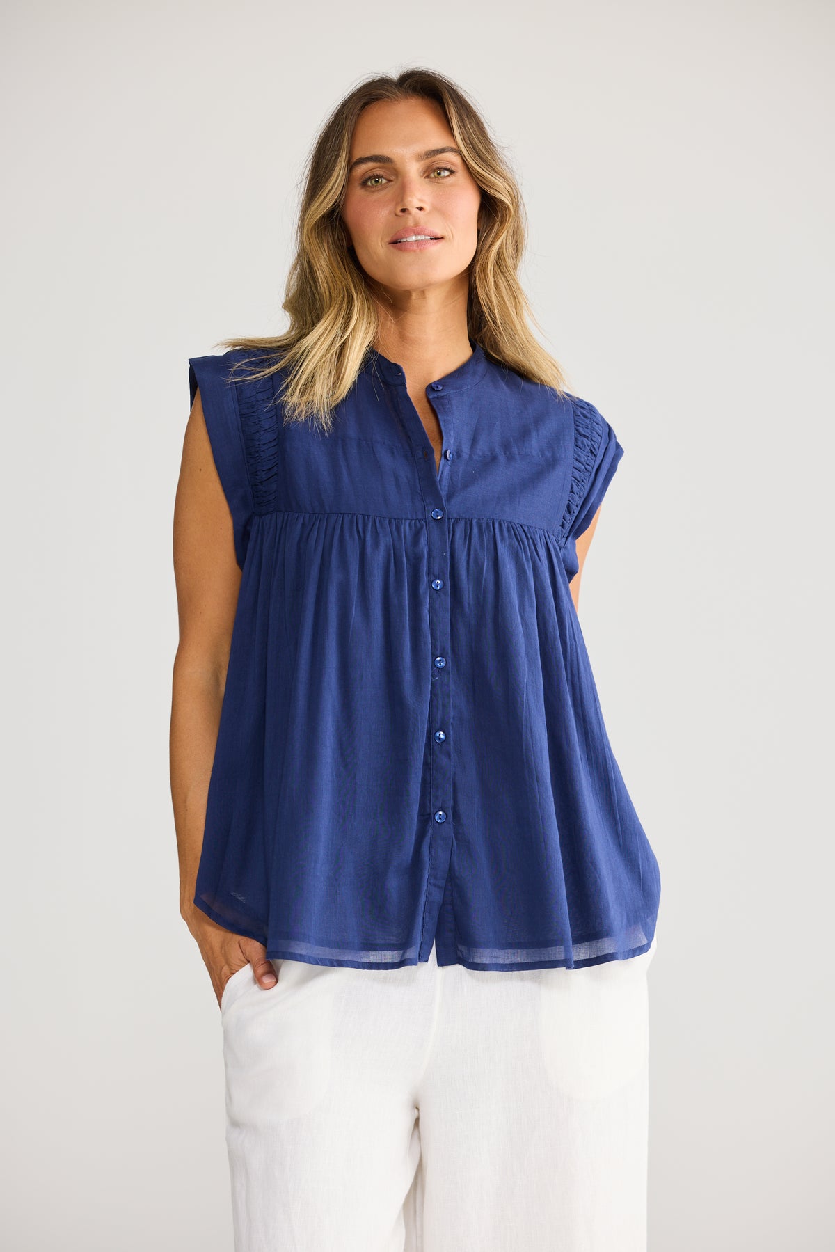 Holiday Clementine Top - Navy