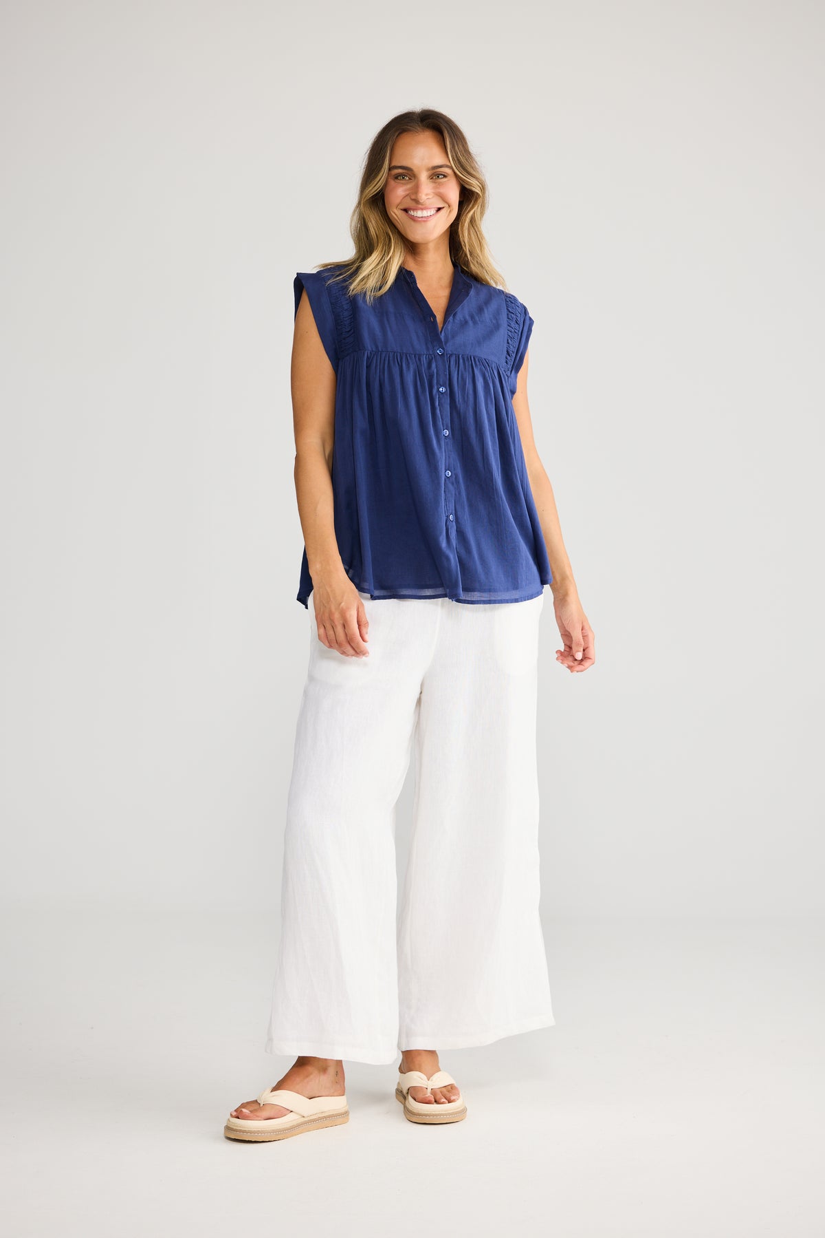 Holiday Clementine Top - Navy