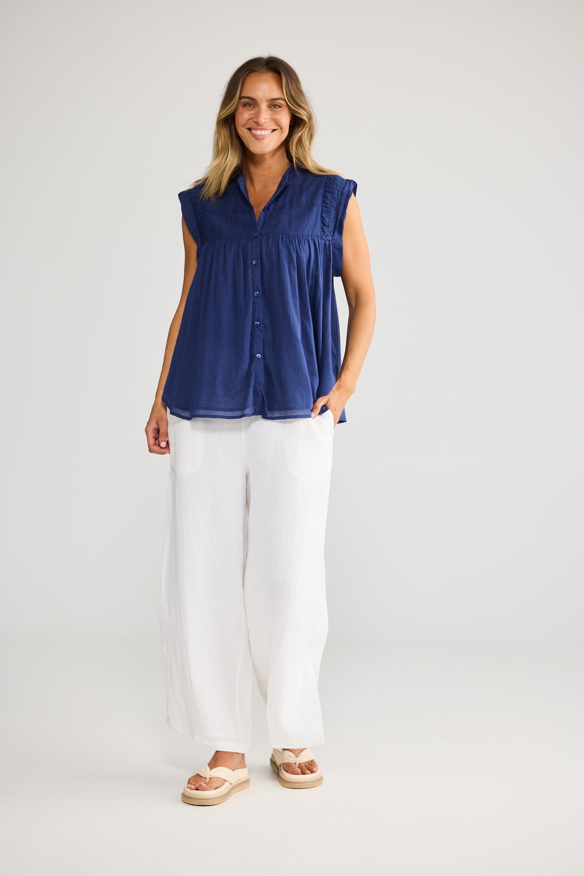 Holiday Clementine Top - Navy