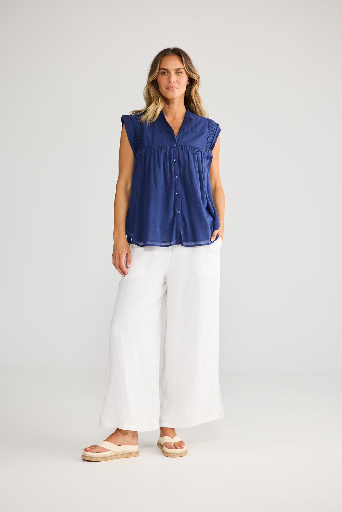 Holiday Clementine Top - Navy