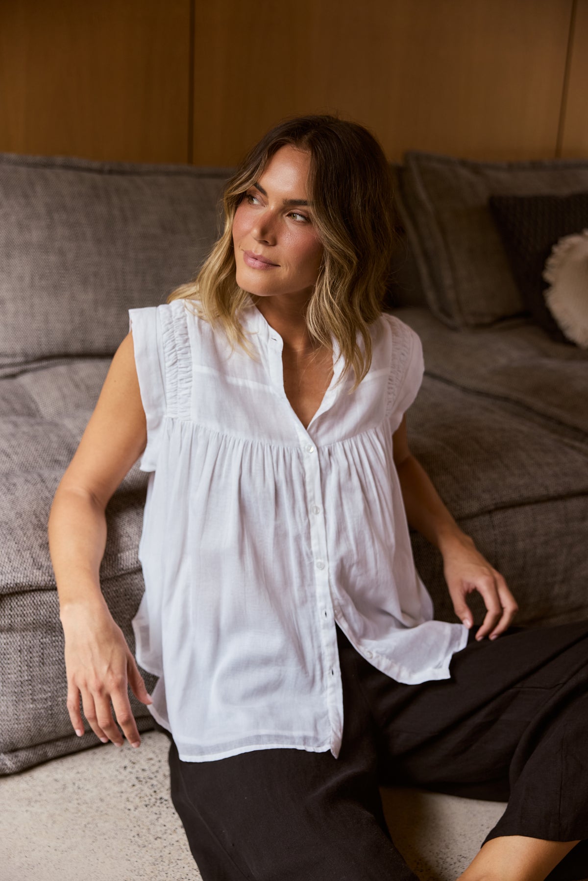 Holiday Clementine Top - White