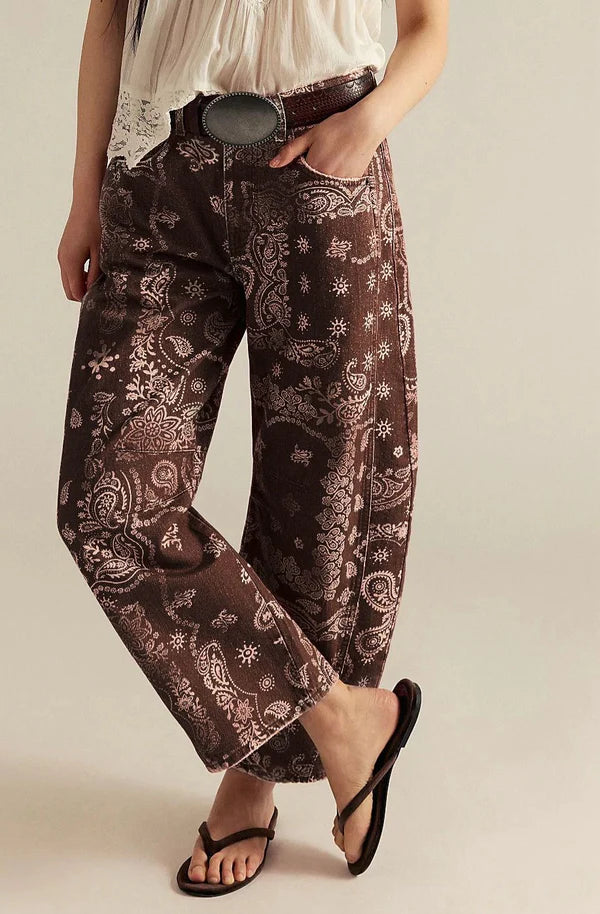 Smaibulun Bandana Barrel Jeans - Chocolate