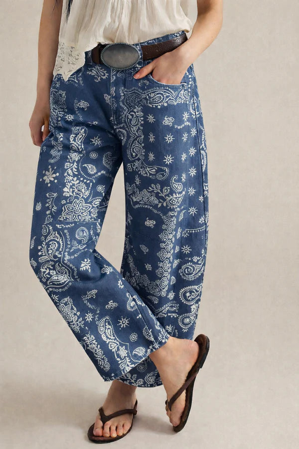 Smaibulun Bandana Barrel Jeans - Blue