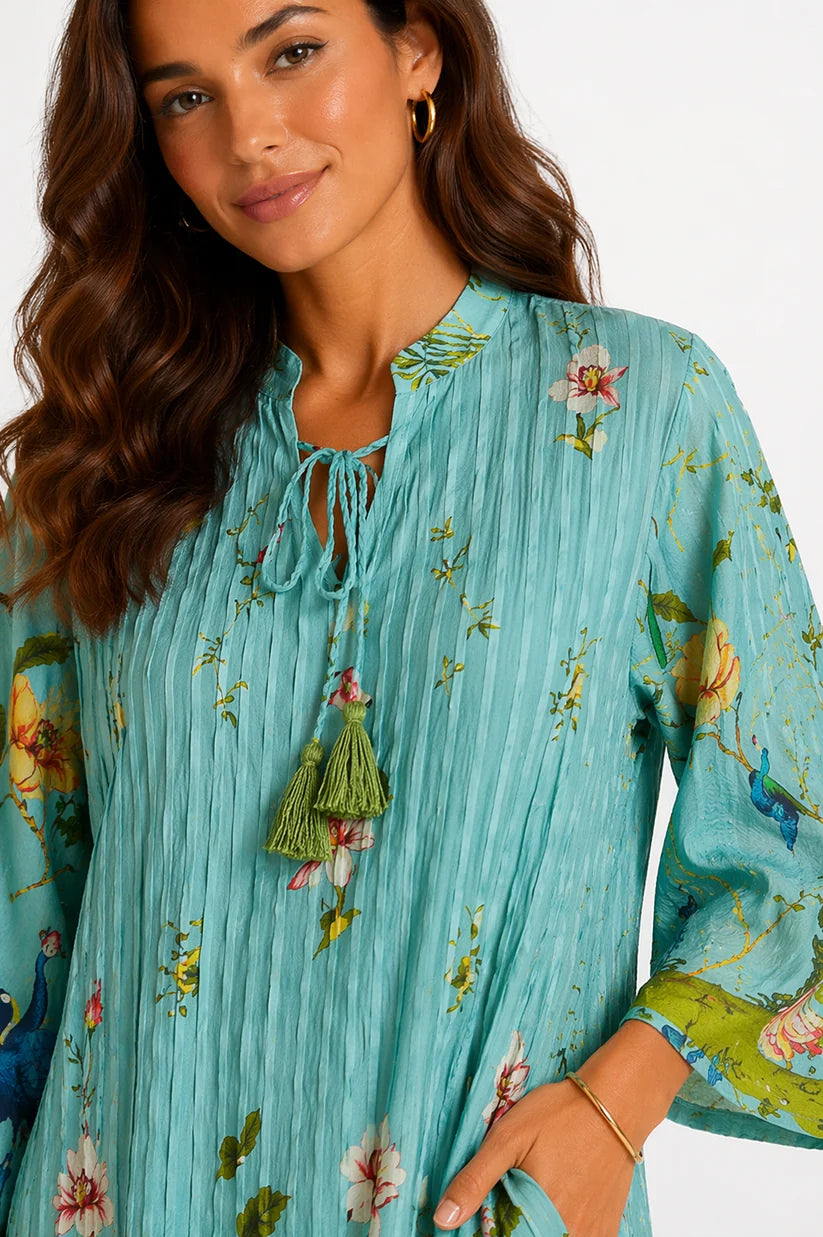 Alexander Santorini Jardin Birds Dress