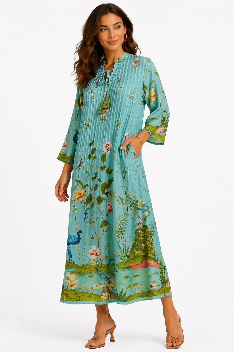 Alexander Santorini Jardin Birds Dress