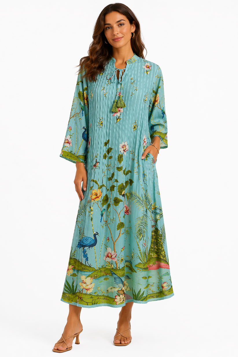 Alexander Santorini Jardin Birds Dress