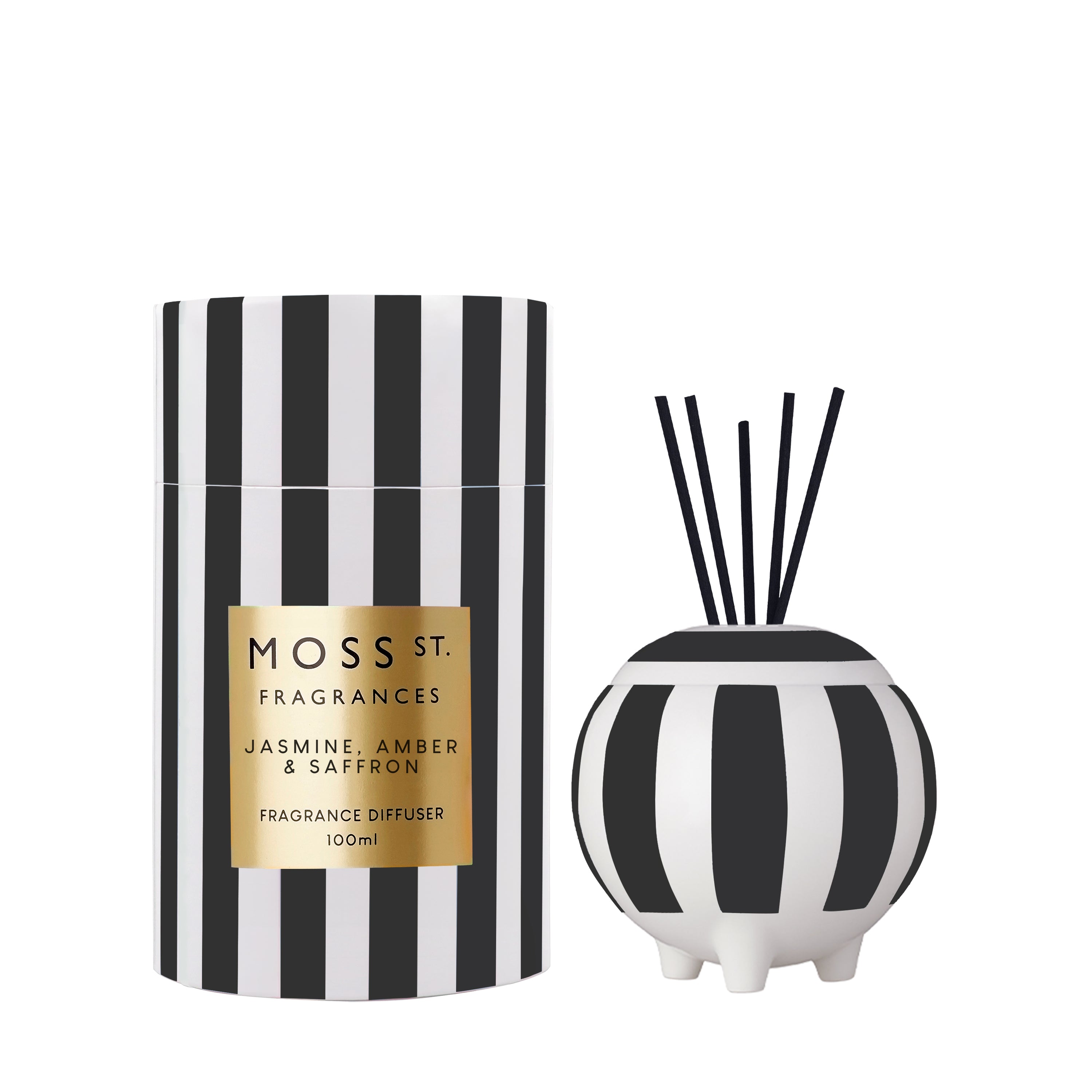 Moss St Jasmine, Amber & Saffron Ceramic Diffuser 100ml