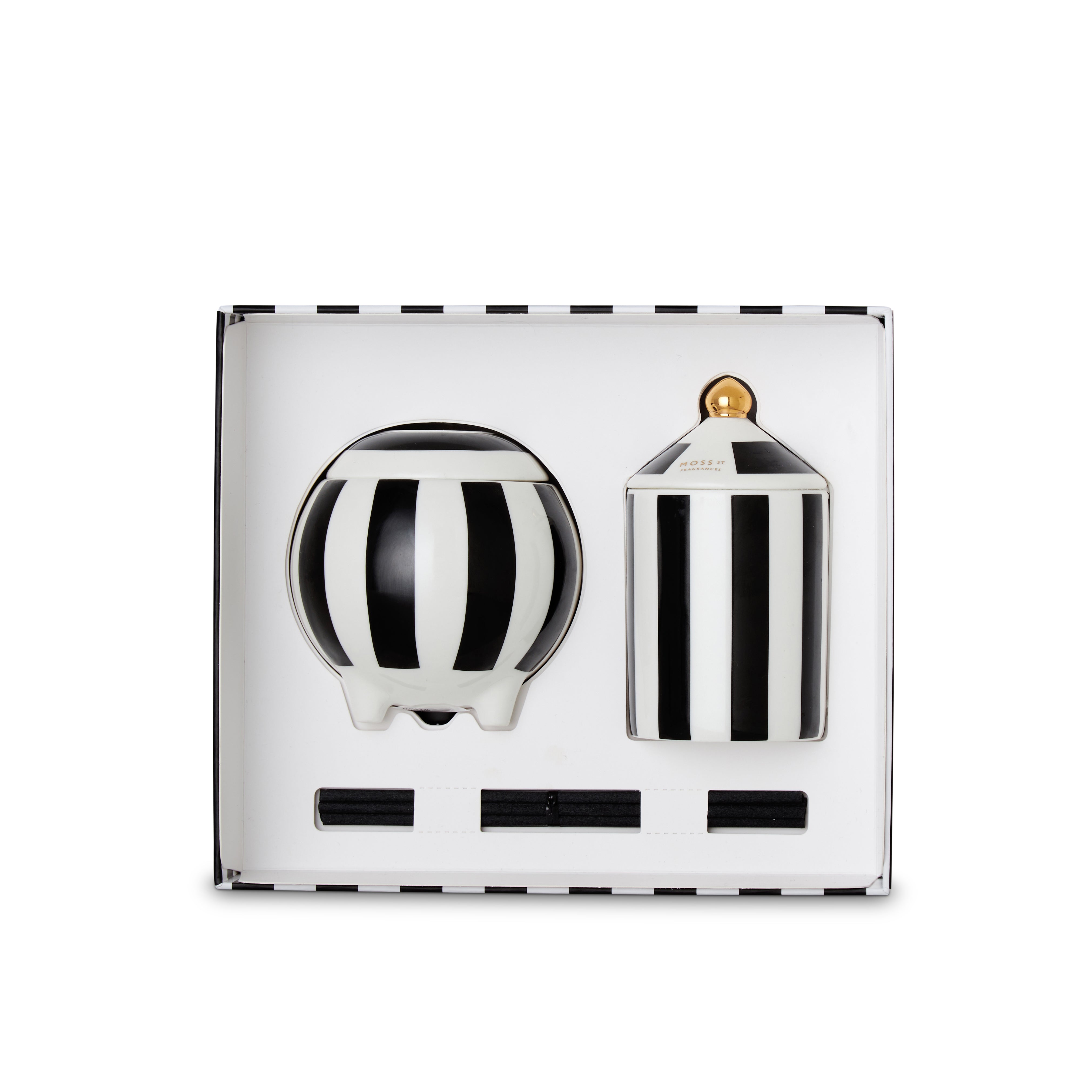 Moss St Jasmine, Amber & Saffron Mini Candle & Diffuser Gift Set