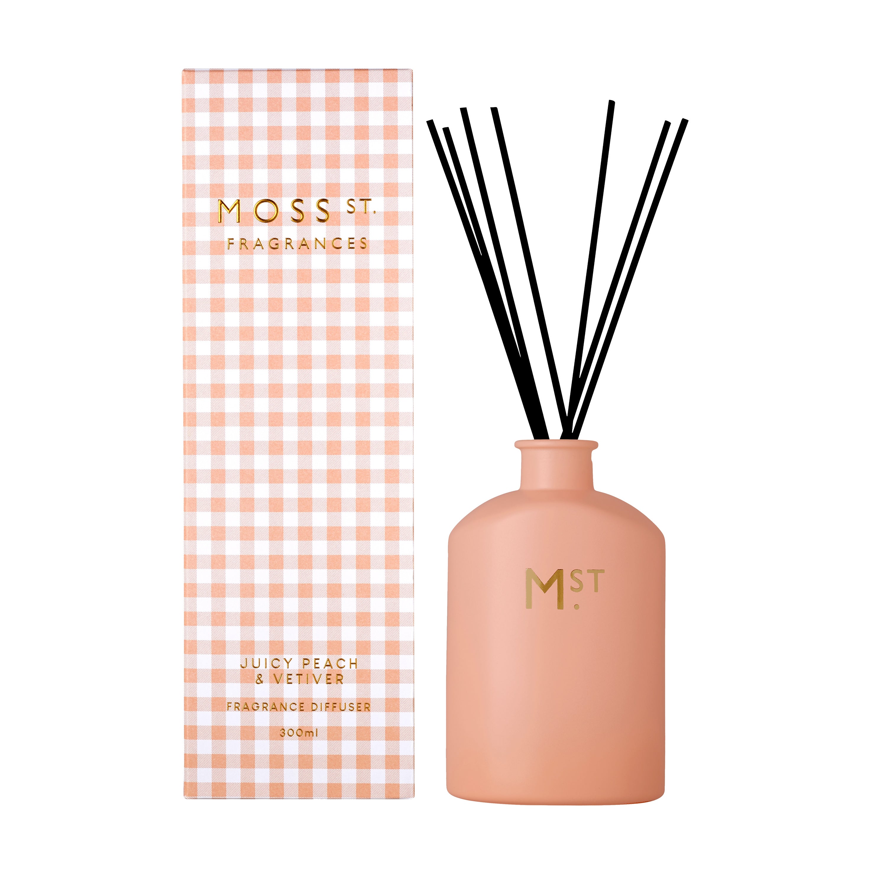 Moss St Juicy Peach & Vetiver Large Diffuser 300ml (Limited Edition)