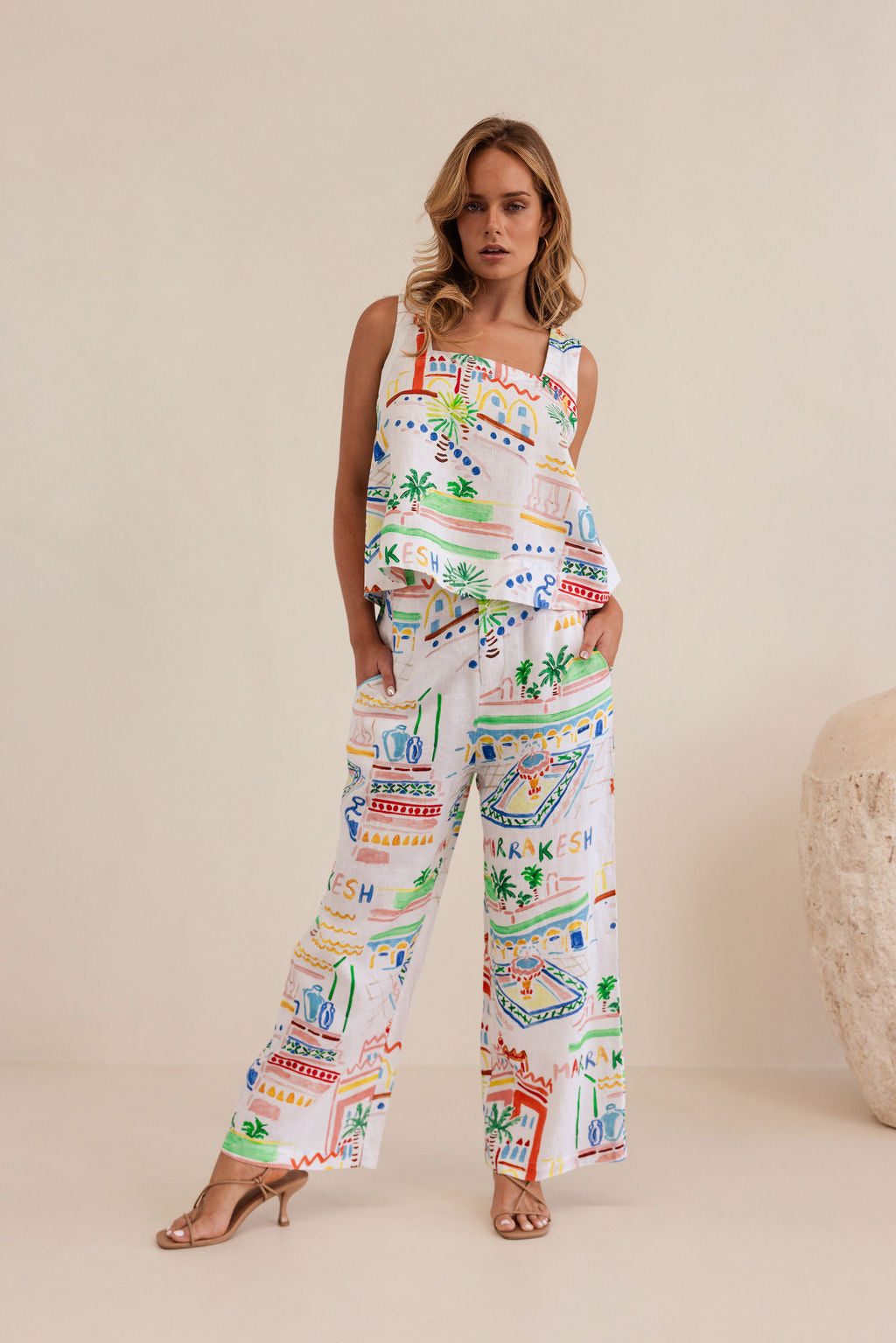 Kaleido High Waisted Wide Leg Pant - Marrakesh
