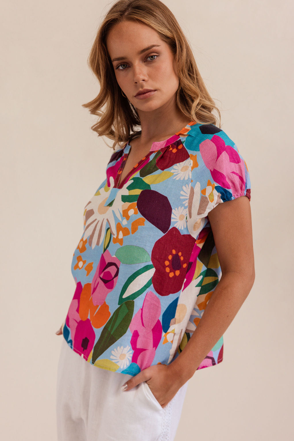 Kaleido Short Sleeve Top - Bloom Burst